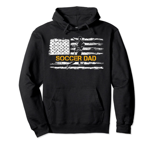 American Flag Proud Soccer Dad Football Hoodie - Novelty Apparel Men Women - T-Shirt, Sweatshirt, Hoodie