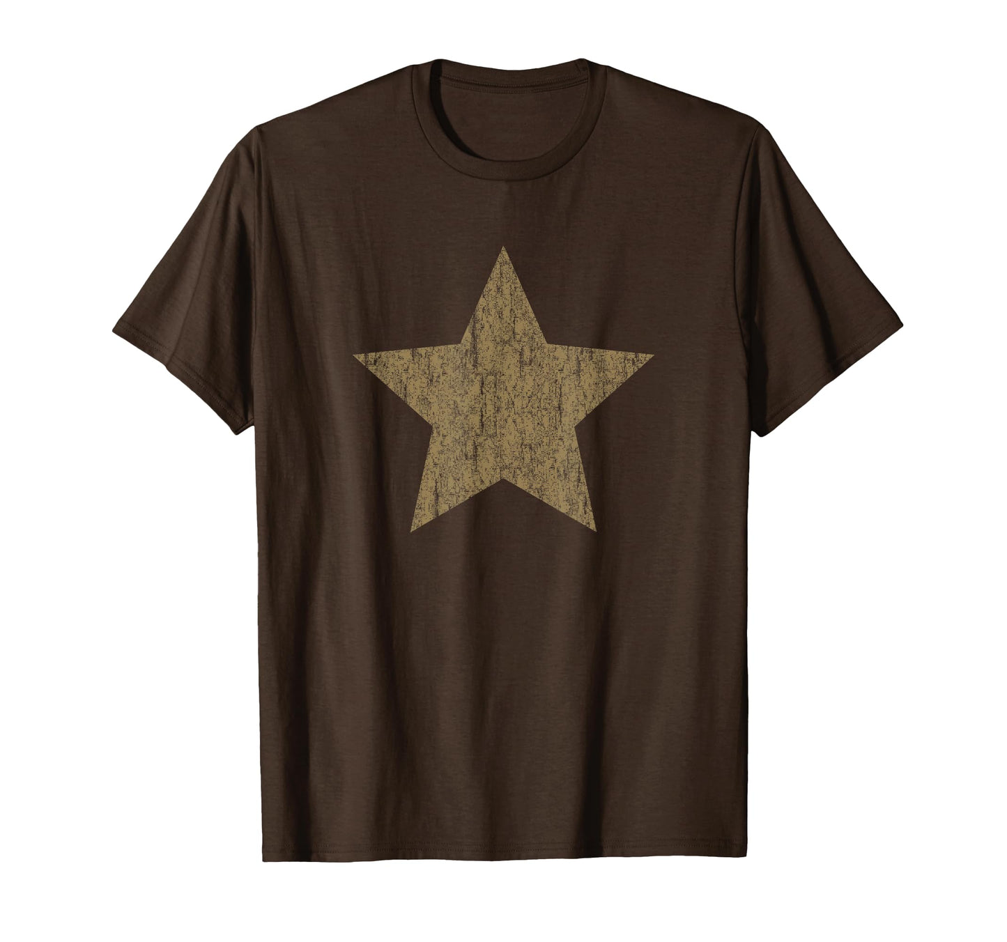 Grunge Star Distressed Brown T-Shirt - Trendy Graphic for Adults - T-Shirt, Sweatshirt, Hoodie