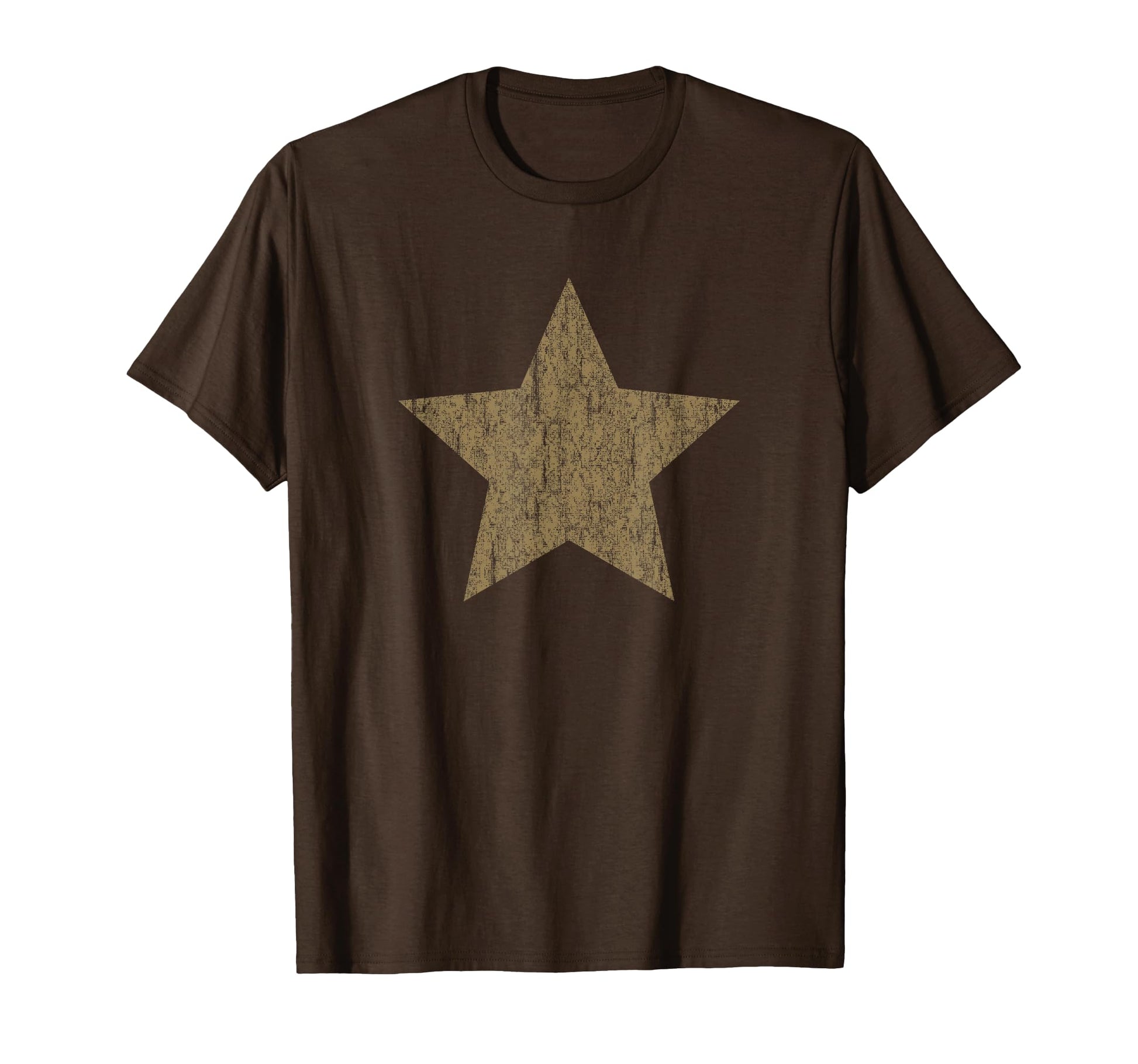 Grunge Star Distressed Brown T-Shirt - Trendy Graphic for Adults - T-Shirt, Sweatshirt, Hoodie