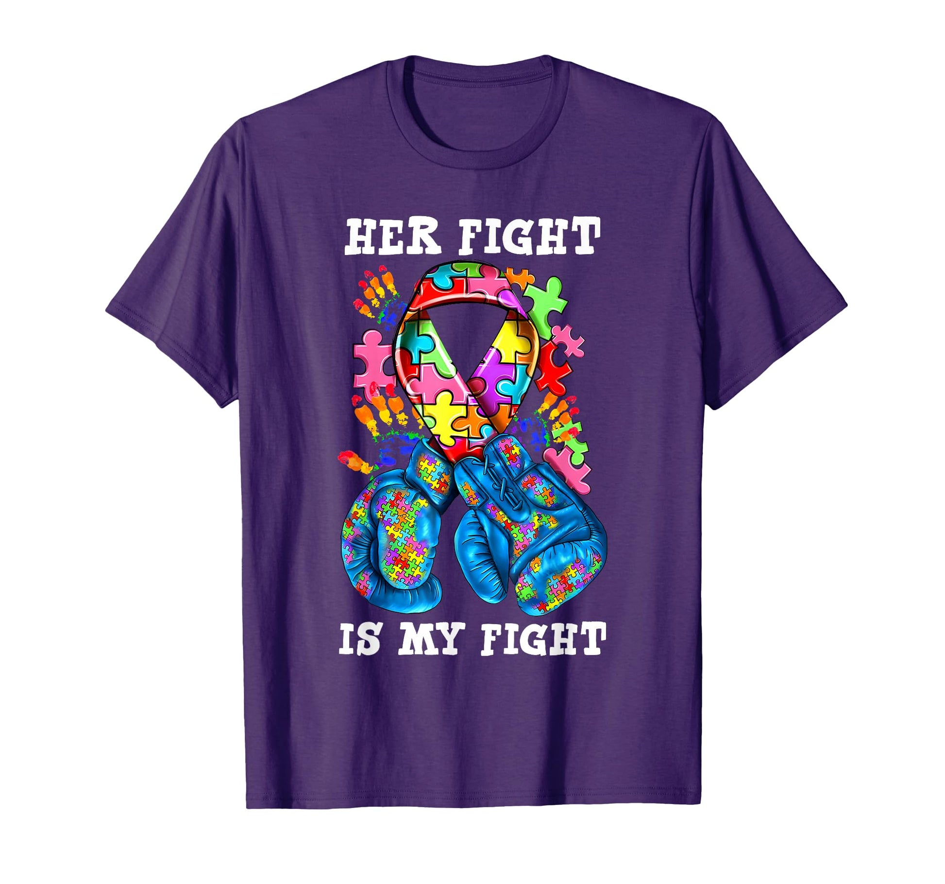 Her Fight Is My Fight Autism Awareness T-Shirt - Graphic Print for Adults - T-Shirt, Sweatshirt, Hoodie