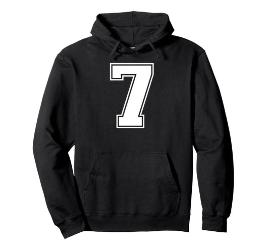 7 Number Seven Team Sports Varsity Matching Hoodie - Novelty Apparel Unisex - T-Shirt, Sweatshirt, Hoodie