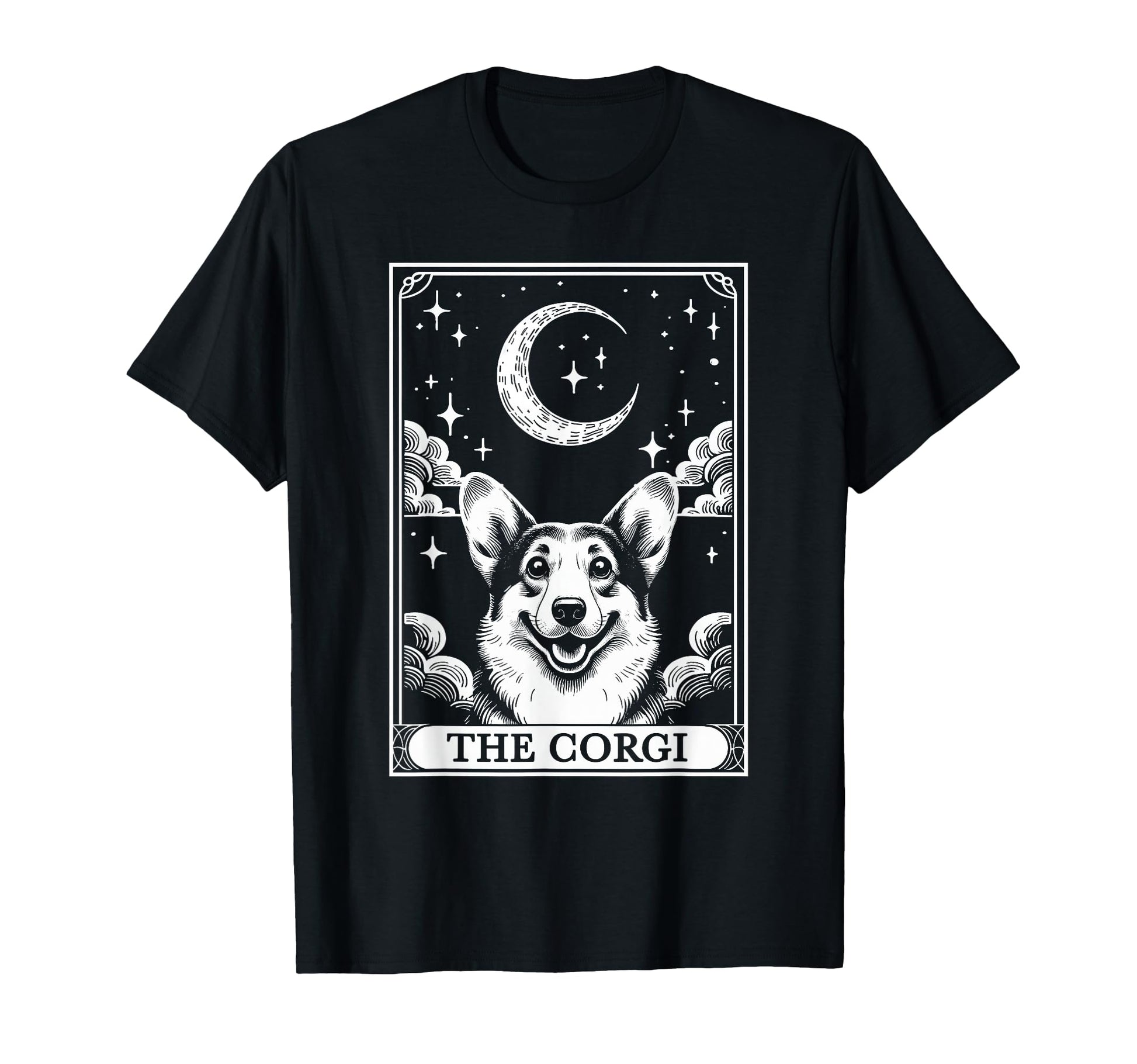 Tarot Card Crescent Moon Corgi Dog Mom T-Shirt - Minimalist Print Unisex - T-Shirt, Sweatshirt, Hoodie