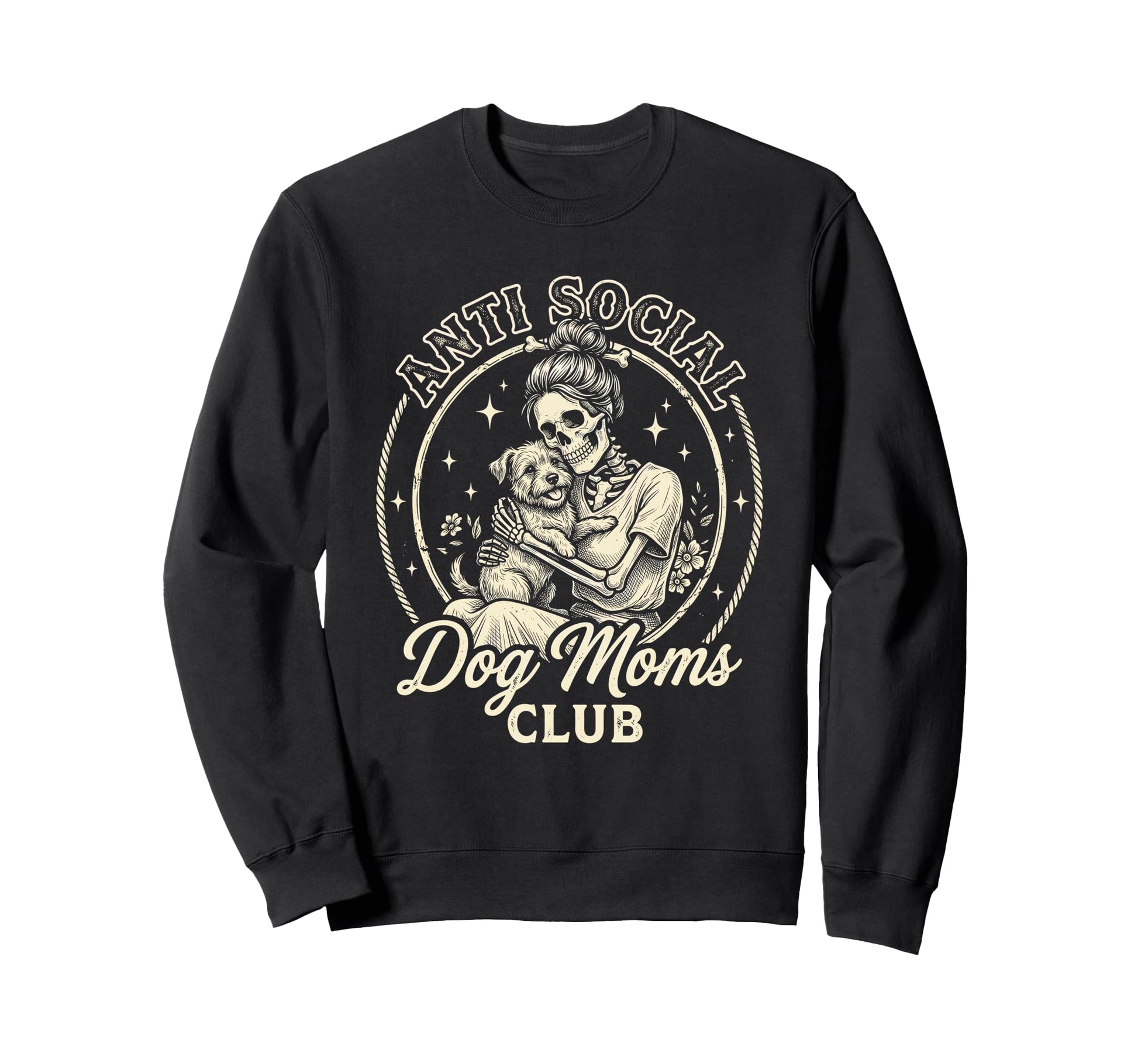 Anti Social Dog Moms Club Funny Sweatshirt - Minimalist Print Unisex - T-Shirt, Sweatshirt, Hoodie