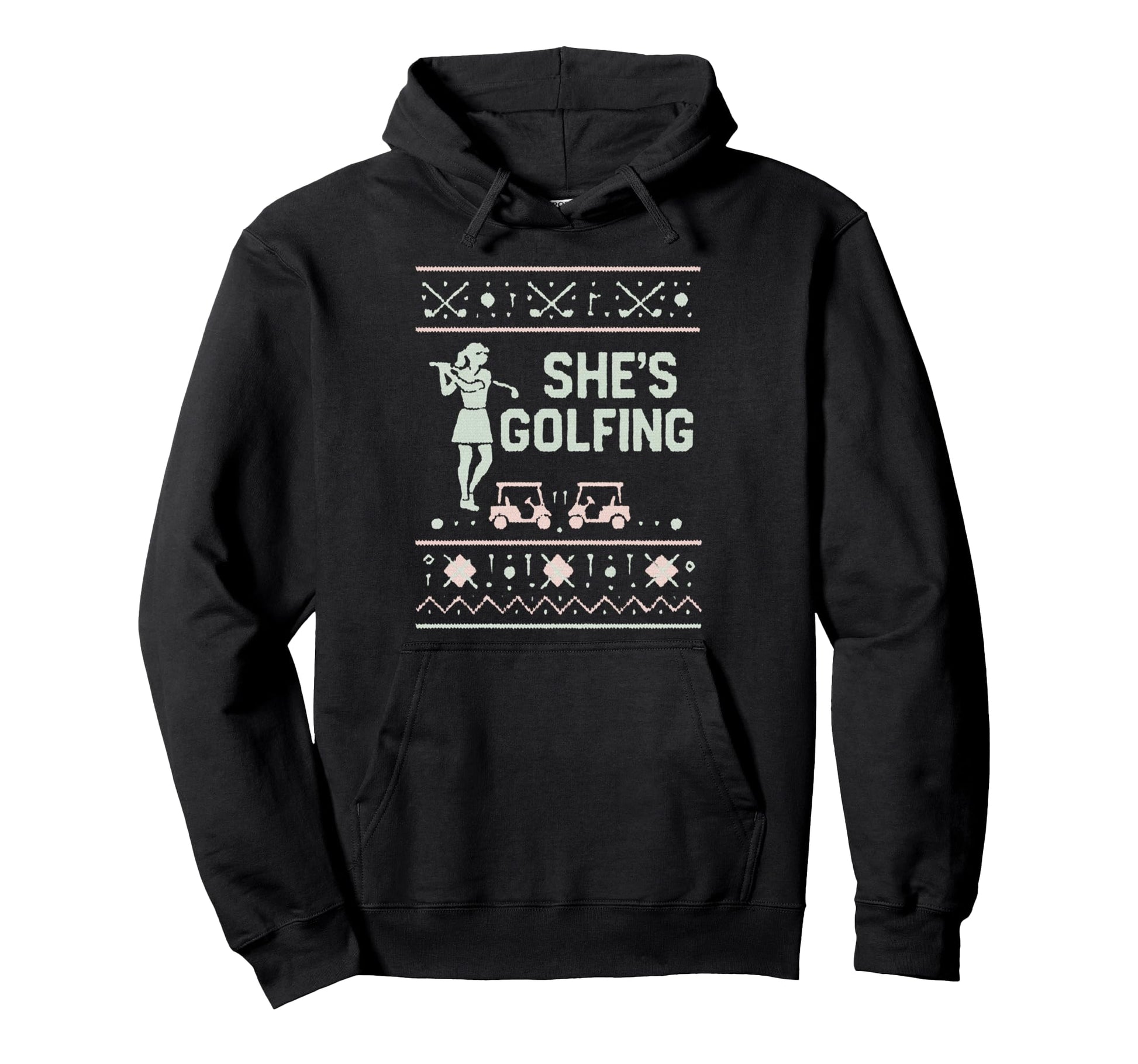 Shes Golfing Golfing Husband Golf Dad Hoodie - Custom Art Print Unisex - T-Shirt, Sweatshirt, Hoodie