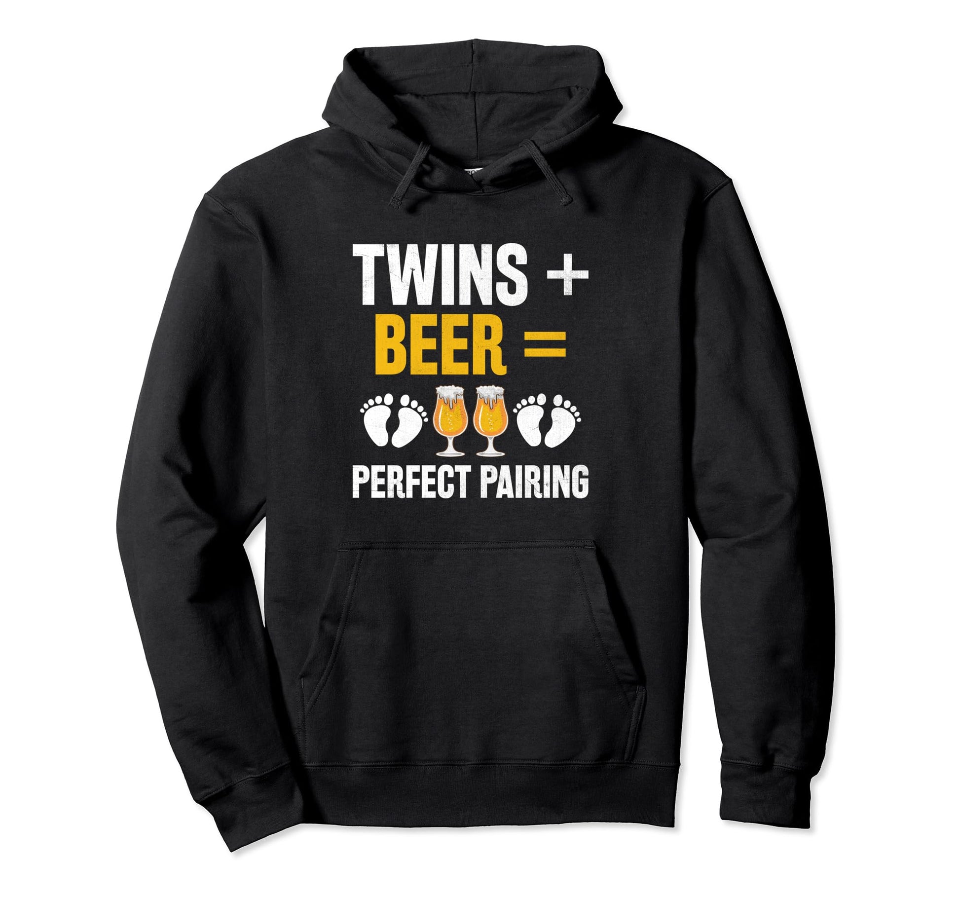 Funny Dad Twins Beer Drinking Twin Hoodie - Minimalist Print for Adults - T-Shirt, Sweatshirt, Hoodie