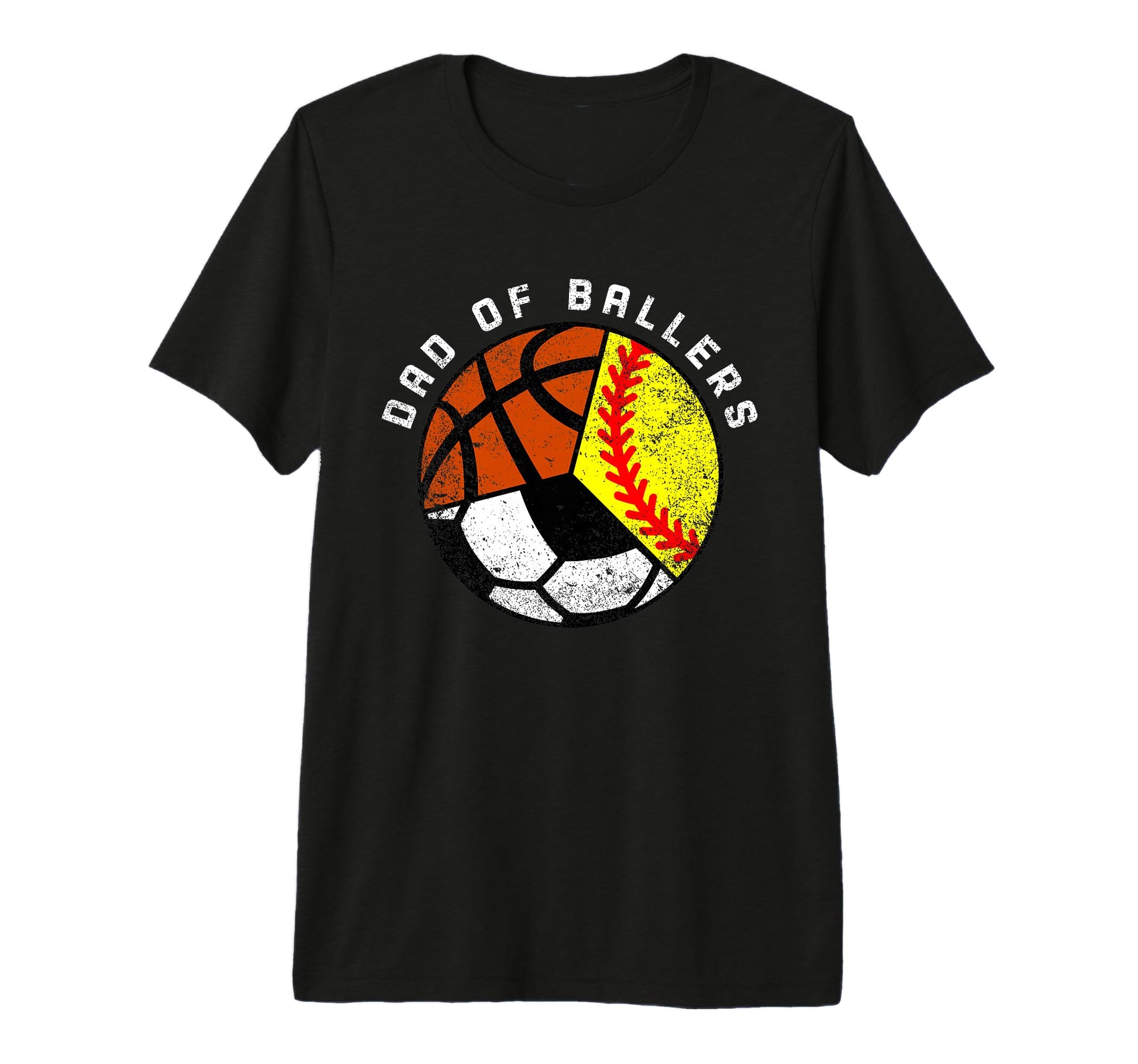 Mens Dad Ballers Funny Softball Soccer T-Shirt - Graphic Print for Adults - T-Shirt, Sweatshirt, Hoodie
