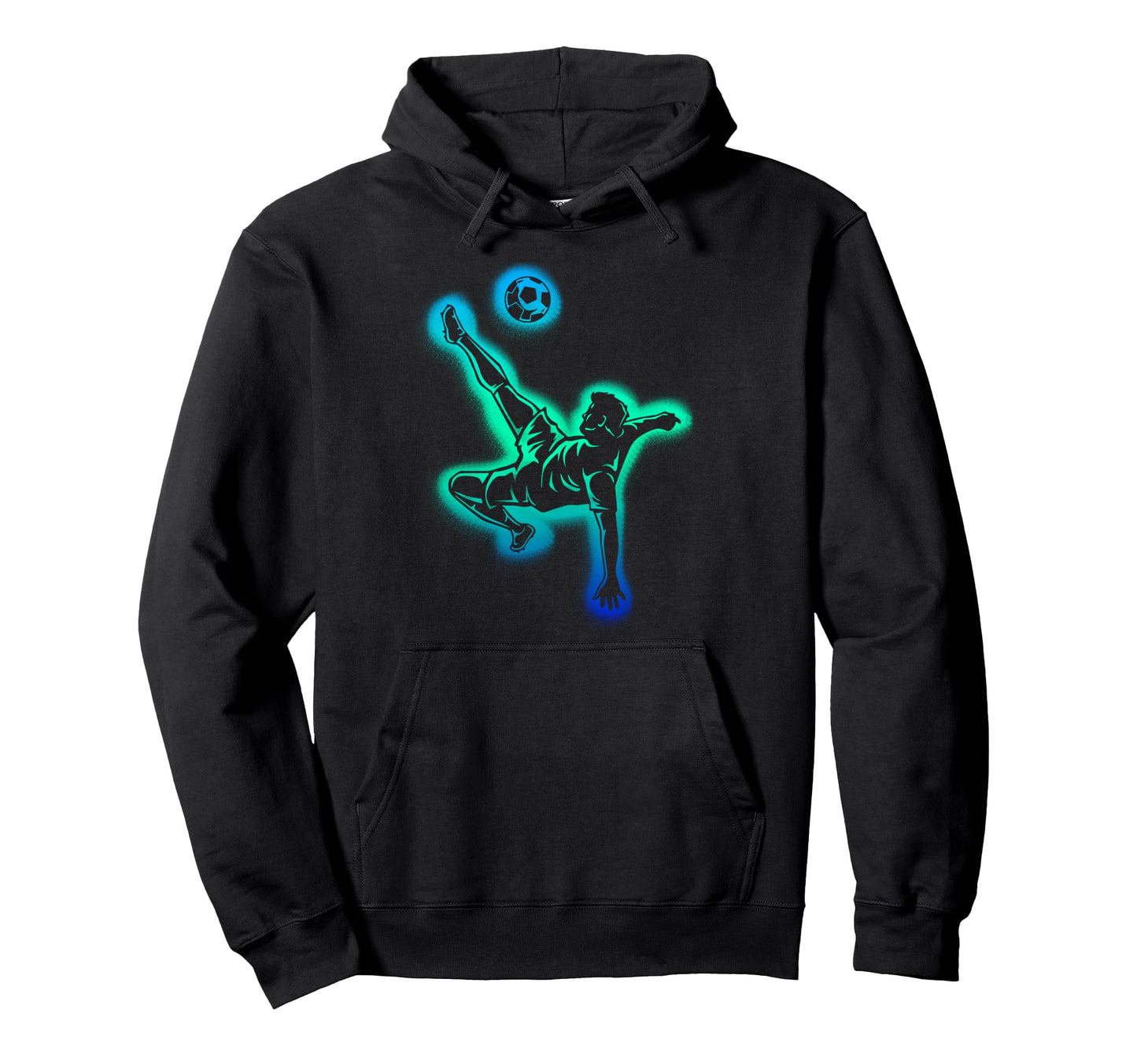 Colorful Soccer Bicycle Kick Splash Hoodie - Aesthetic Graphic for Adults - T-Shirt, Sweatshirt, Hoodie
