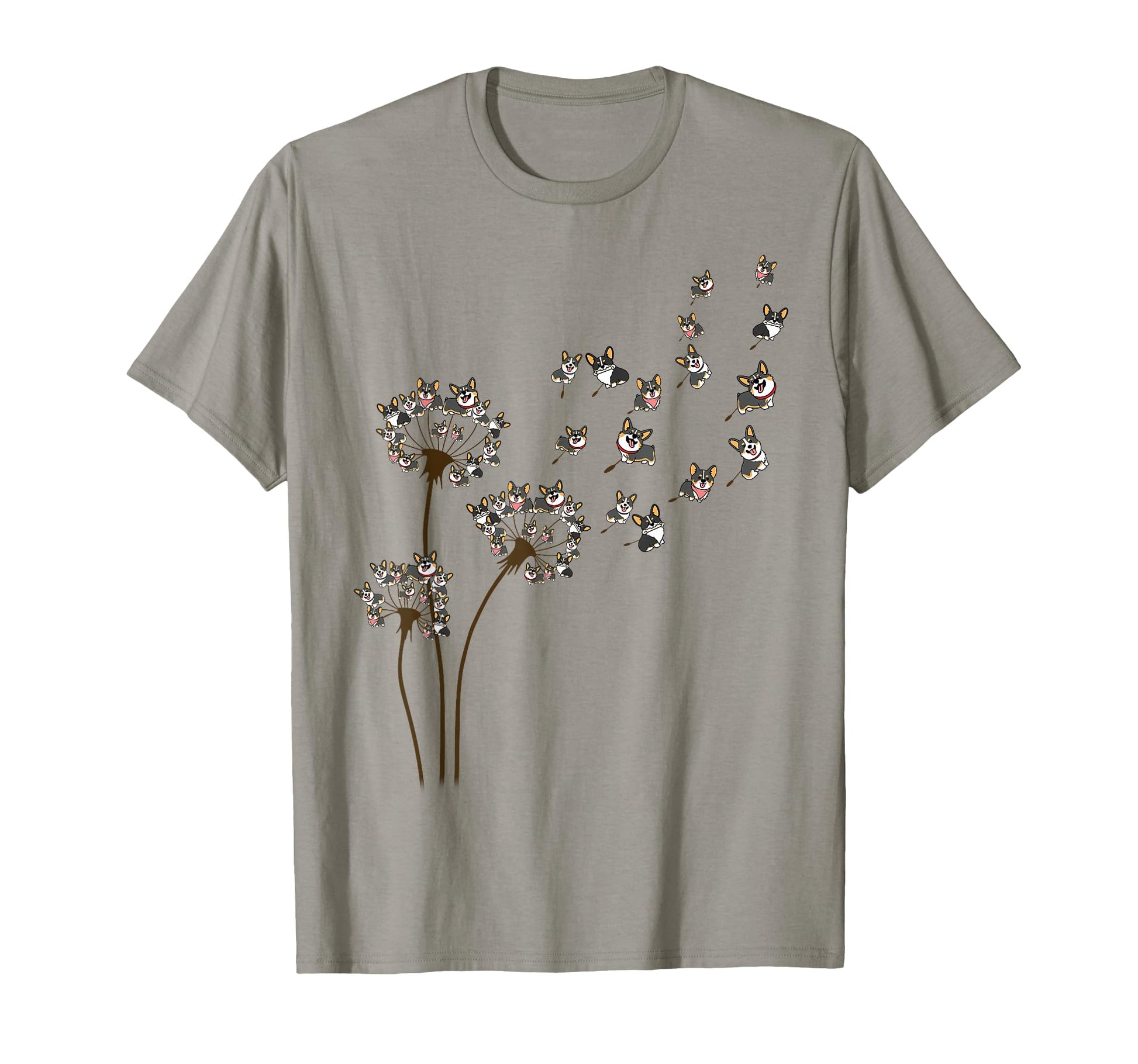 Dandelion Corgi T-Shirt - Minimalist Print Men Women - T-Shirt, Sweatshirt, Hoodie
