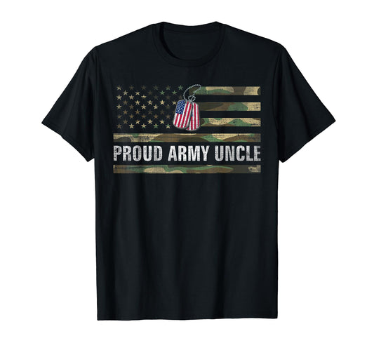 American Flag Proud Army Uncle T-Shirt - Custom Art Print Men Women - T-Shirt, Sweatshirt, Hoodie