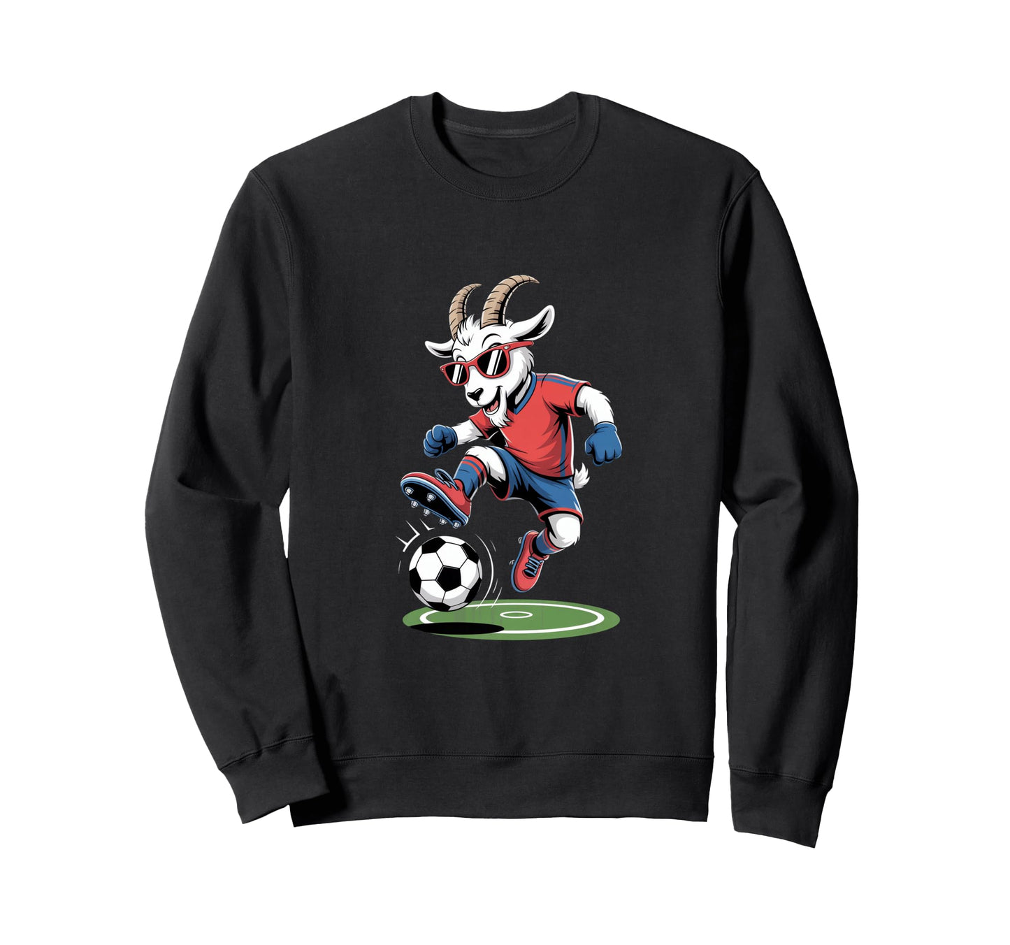 Soccer Goat Player Football Sweatshirt - Casual Everyday Wear Men Women - T-Shirt, Sweatshirt, Hoodie