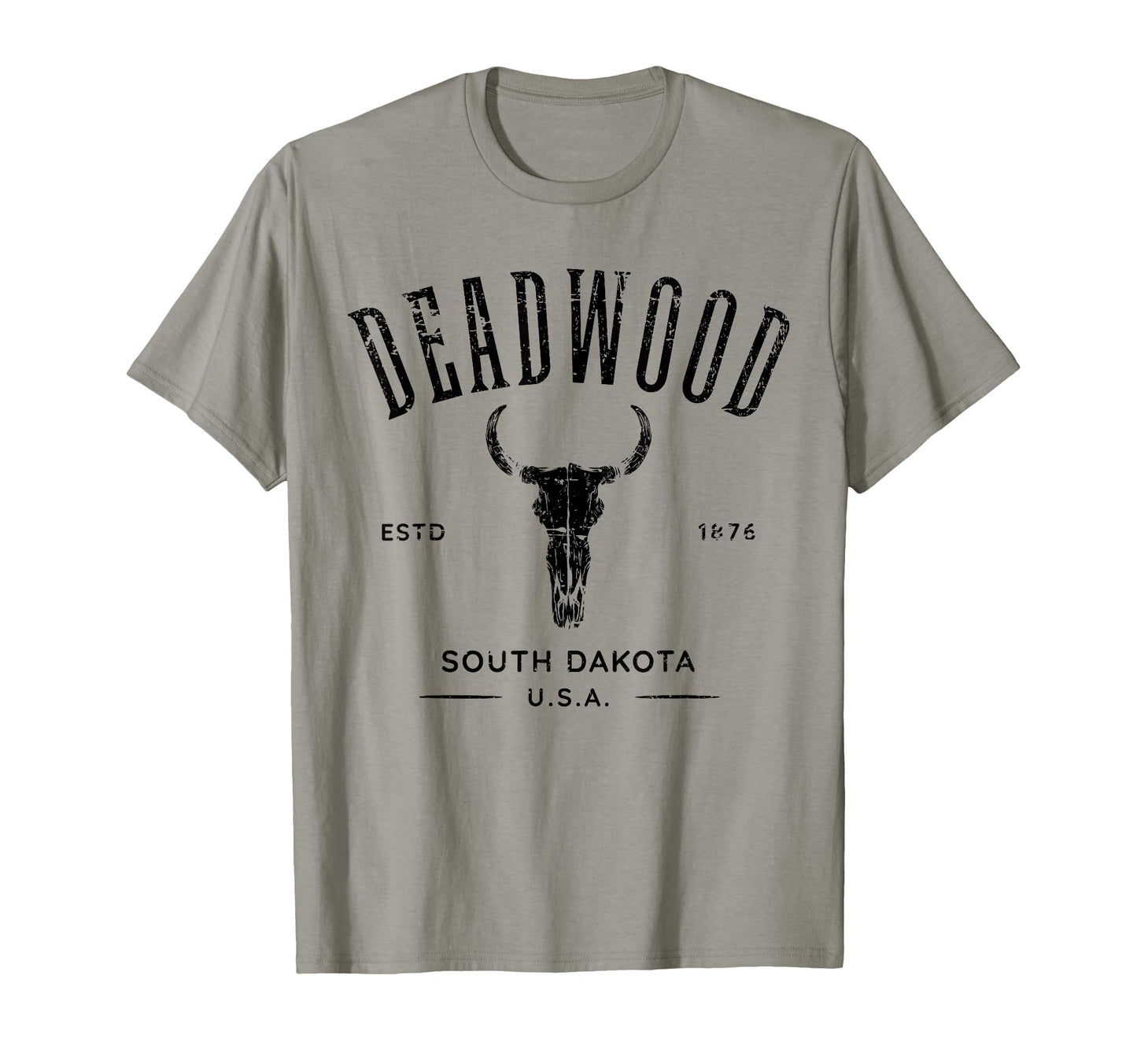 Deadwood South Dakota Usa Distressed T-Shirt - Custom Art Print Men Women - T-Shirt, Sweatshirt, Hoodie