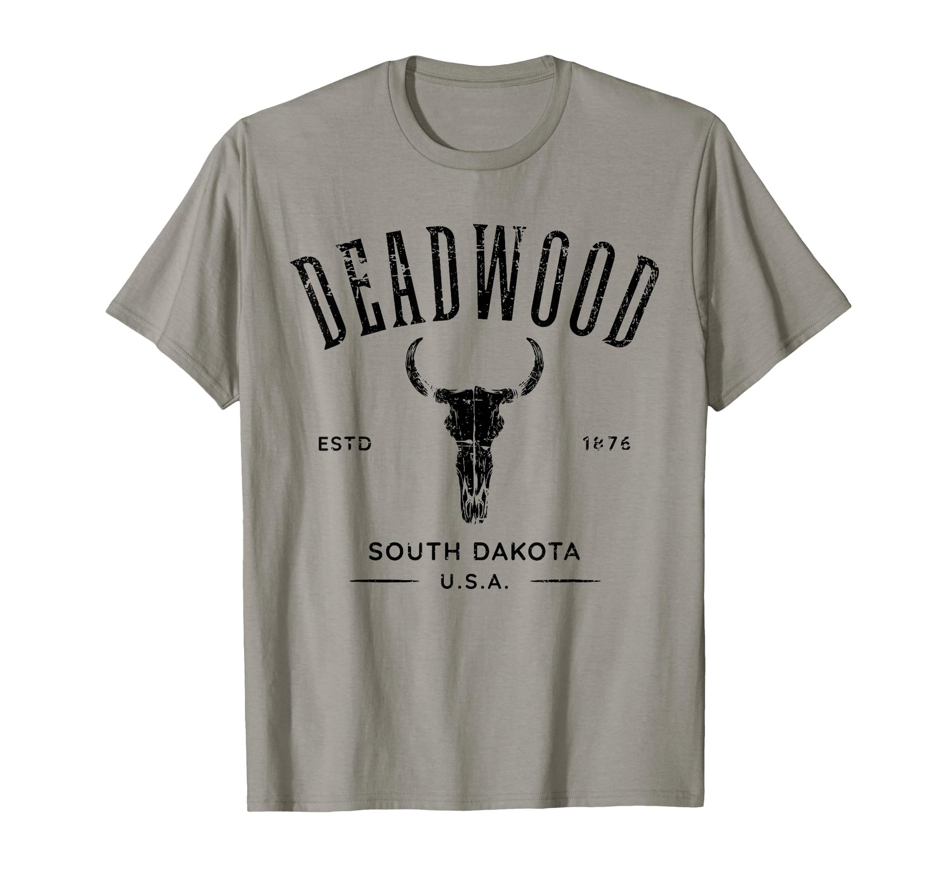 Deadwood South Dakota Usa Distressed T-Shirt - Custom Art Print Men Women - T-Shirt, Sweatshirt, Hoodie