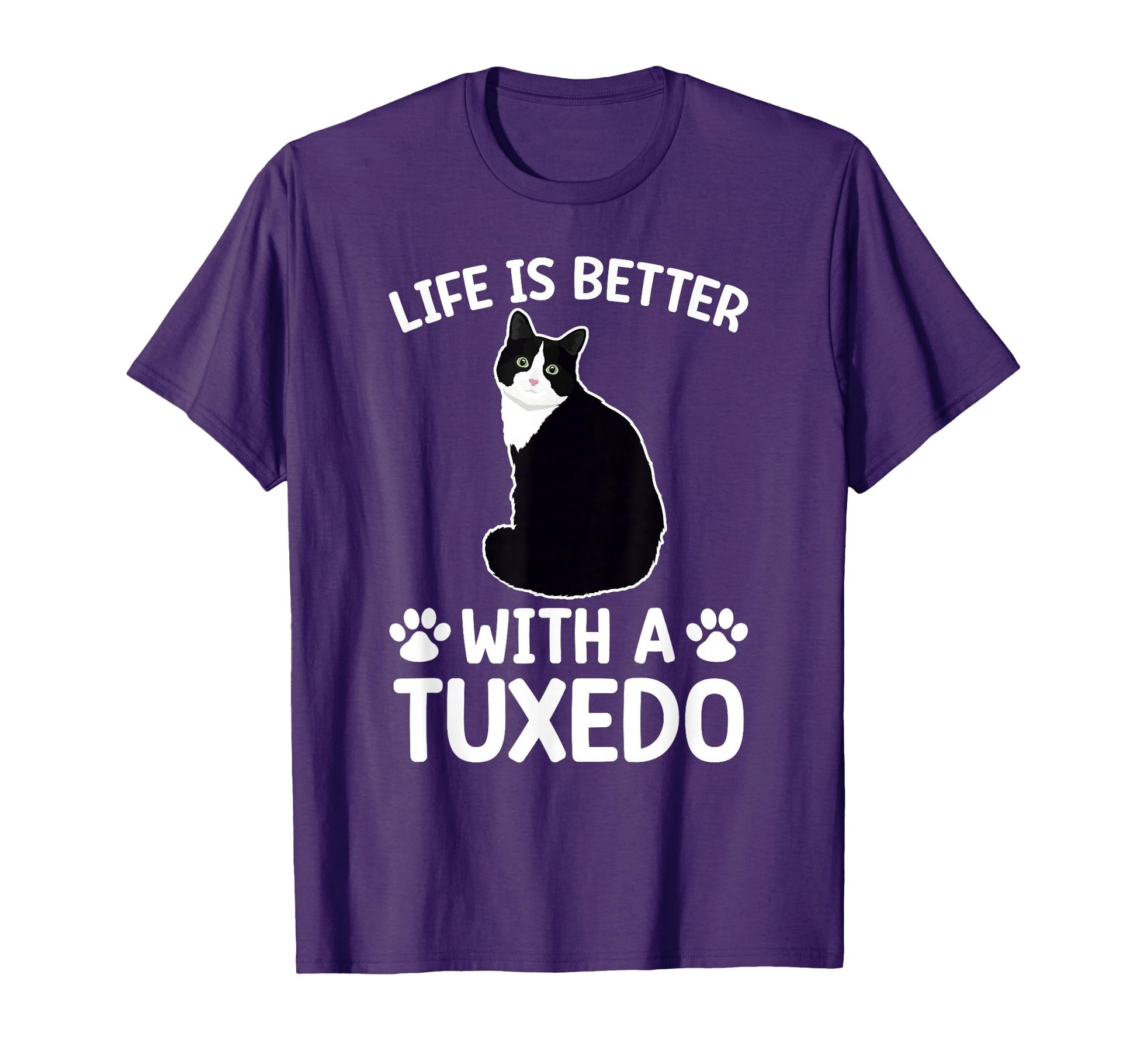 Life Is Better Tuxedo Cat Lover T-Shirt - Minimalist Print for Adults - T-Shirt, Sweatshirt, Hoodie