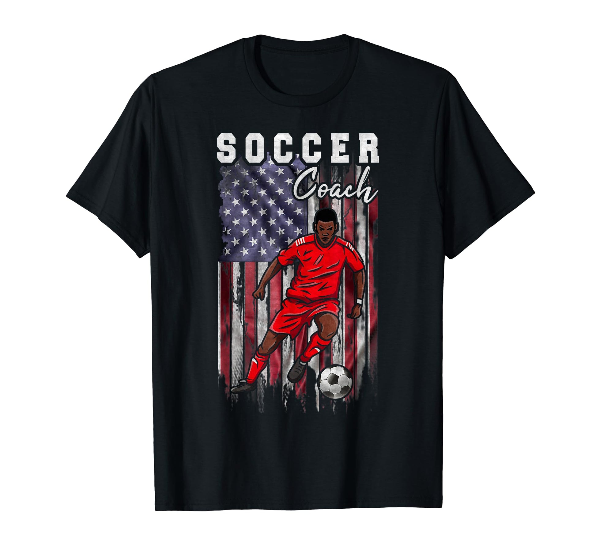 Usa Flag Soccer Player Proud Soccer Coach T-Shirt - Trendy Graphic Unisex - T-Shirt, Sweatshirt, Hoodie