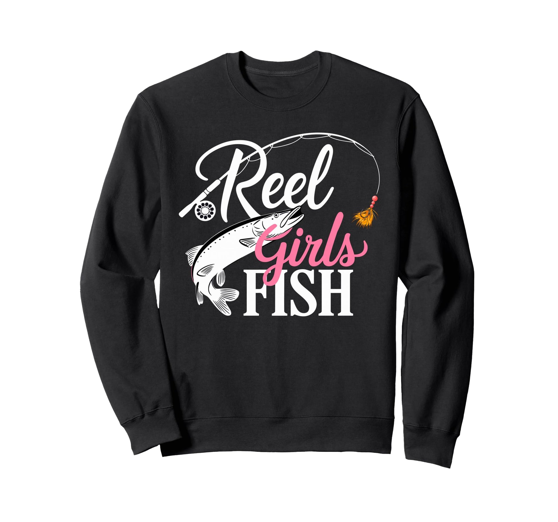 Reel Fish Fisher Mom Bass Fishing Sweatshirt - Trendy Graphic Men Women - T-Shirt, Sweatshirt, Hoodie