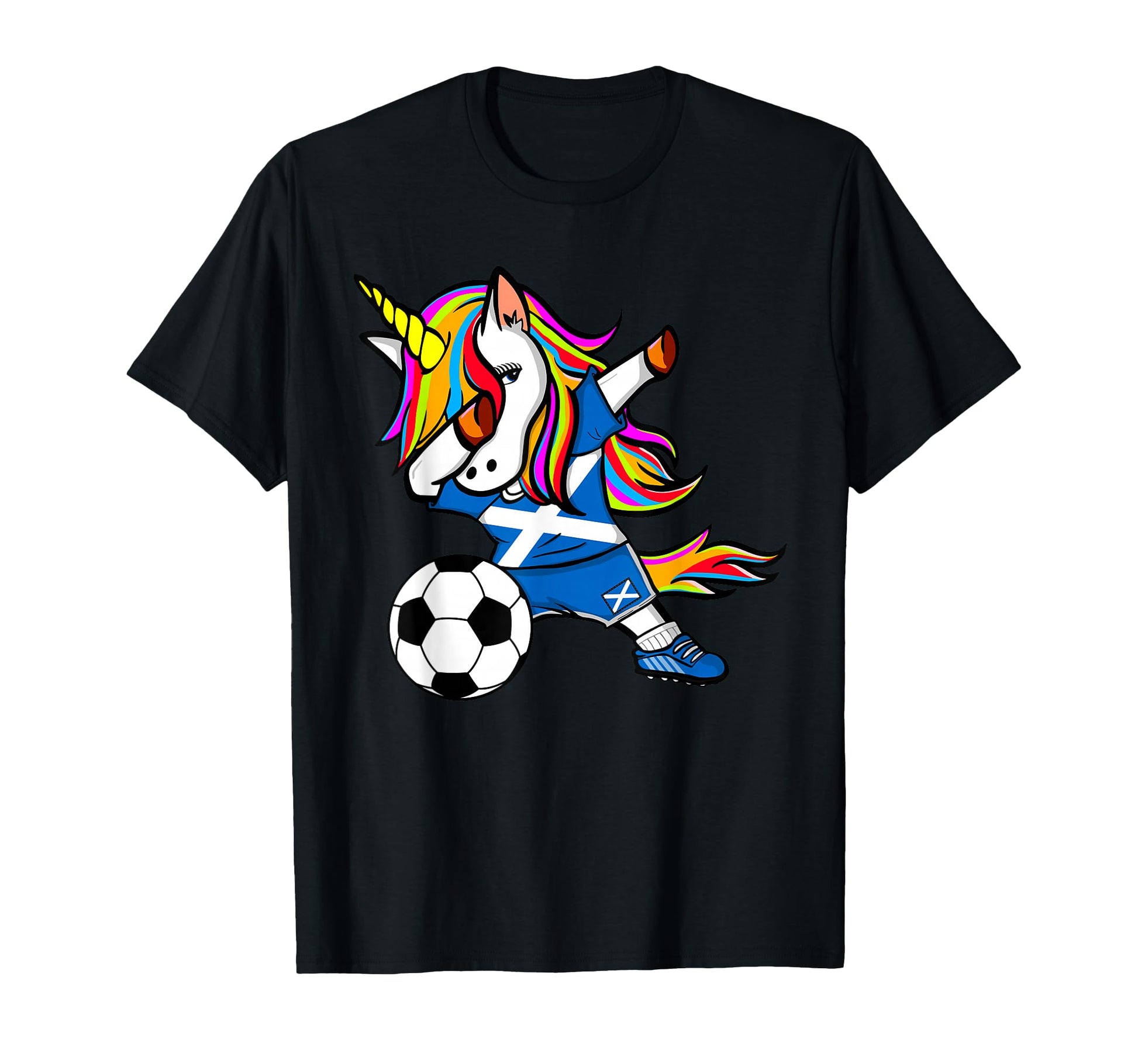 Dabbing Unicorn Scotland Soccer Fan T-Shirt - Minimalist Print Unisex - T-Shirt, Sweatshirt, Hoodie