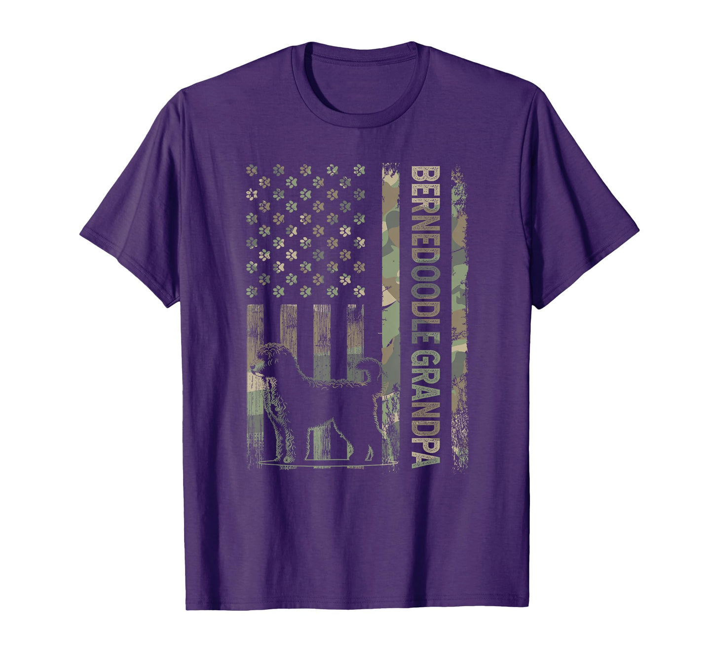 Mini Bernedoodle Grandpa Camo Usa Flag T-Shirt - Unique Graphic for Adults - T-Shirt, Sweatshirt, Hoodie