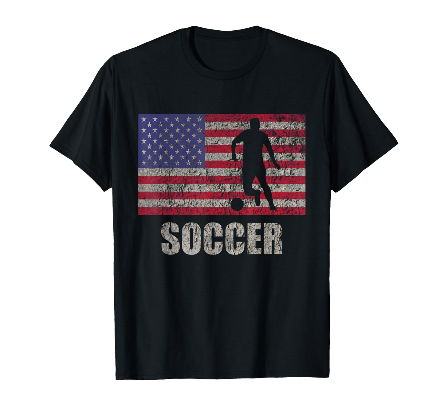 Soccer American Flag Usa Flag Fan T-Shirt - Fun Novelty Design for Adults - T-Shirt, Sweatshirt, Hoodie