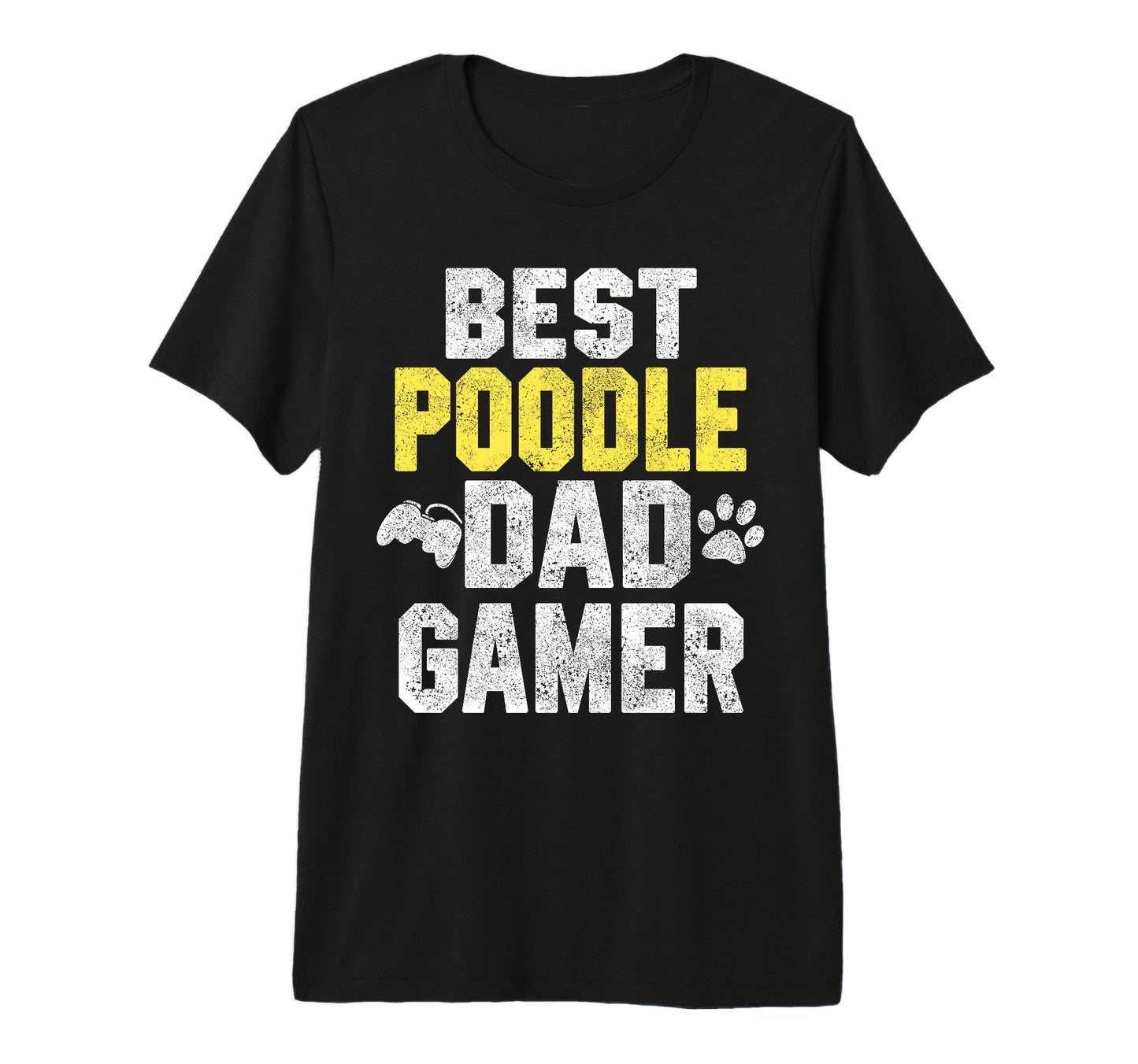 Best Poodle Dad Gamer Funny Dog Owner T-Shirt - Custom Art Print Unisex - T-Shirt, Sweatshirt, Hoodie