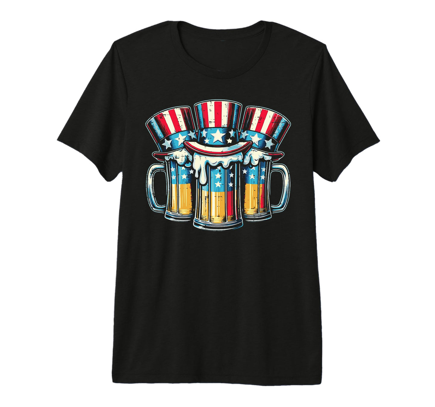 4Th July American Flag Mugs Hats T-Shirt - Fun Novelty Design Men Women - T-Shirt, Sweatshirt, Hoodie
