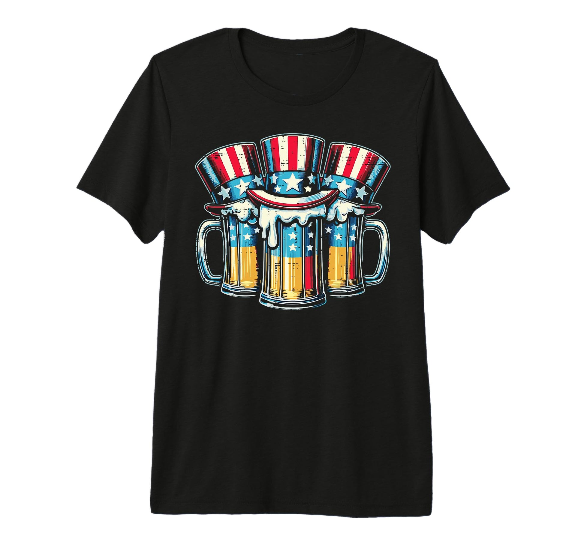 4Th July American Flag Mugs Hats T-Shirt - Fun Novelty Design Men Women - T-Shirt, Sweatshirt, Hoodie