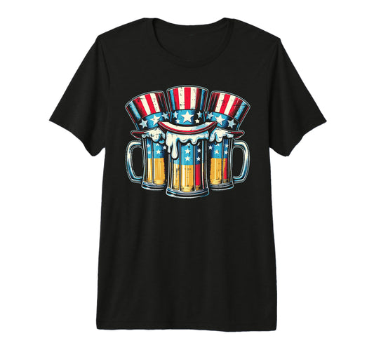 4Th July American Flag Mugs Hats T-Shirt - Fun Novelty Design Men Women - T-Shirt, Sweatshirt, Hoodie