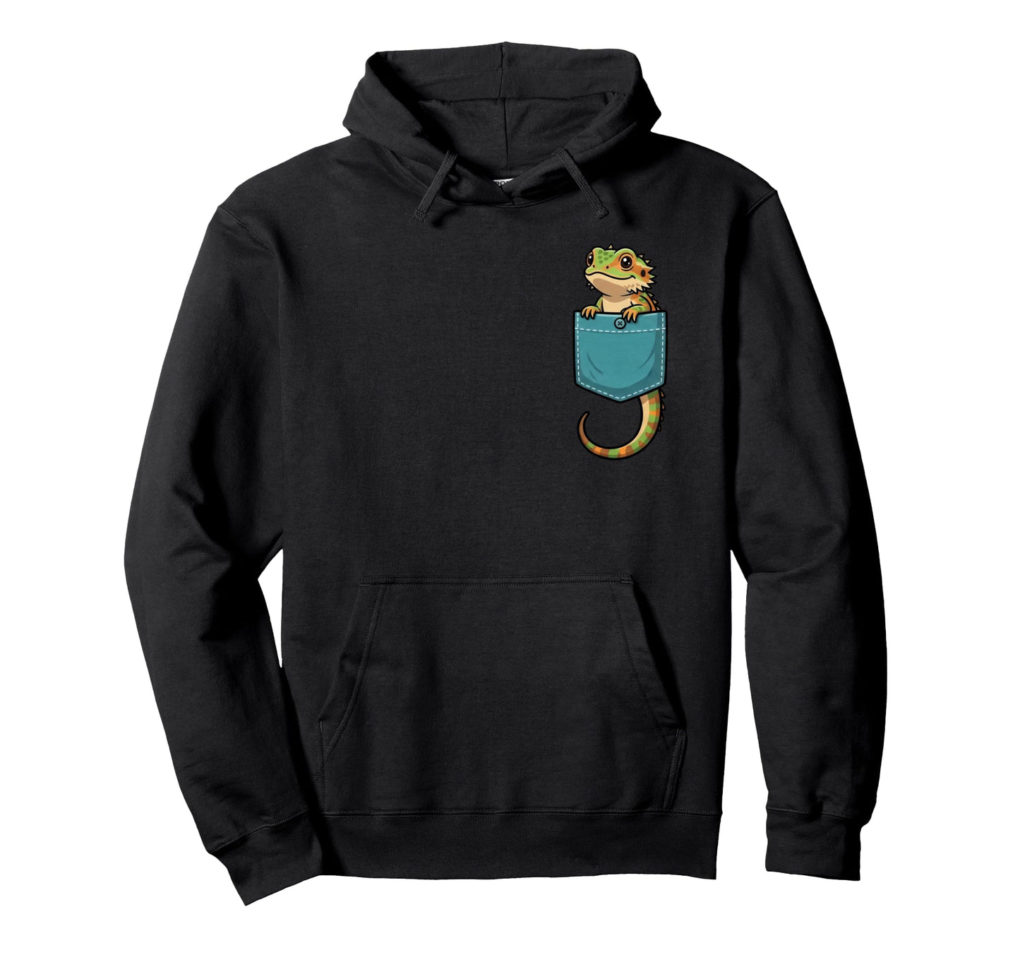 Bearded Dragon Pocket Funny Reptile Hoodie - Aesthetic Graphic Men Women - T-Shirt, Sweatshirt, Hoodie