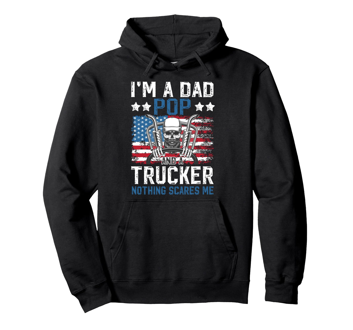 Im Dad Pop And Trucker Pop Truck Hoodie - Minimalist Print for Adults - T-Shirt, Sweatshirt, Hoodie