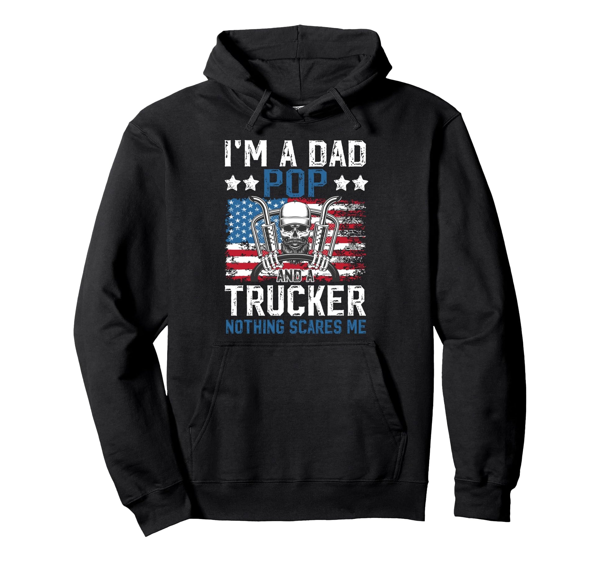 Im Dad Pop And Trucker Pop Truck Hoodie - Minimalist Print for Adults - T-Shirt, Sweatshirt, Hoodie