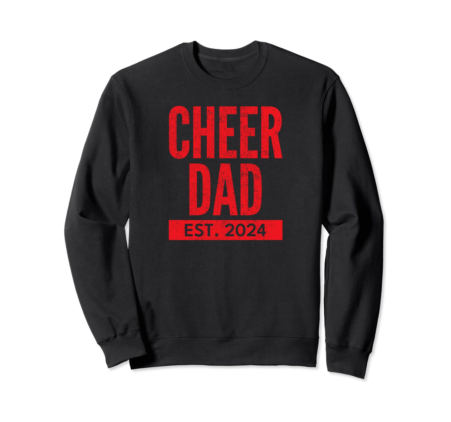 Red Cheer Cheerleader Dad Est 2024 T-Shirt - Minimalist Print Men Women - T-Shirt, Sweatshirt, Hoodie