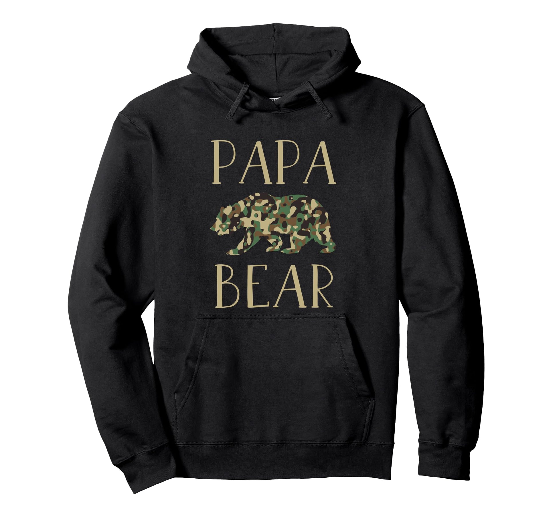 Papa Bear Camo I Family Matching Camo Hoodie - Fun Novelty Design Men Women - T-Shirt, Sweatshirt, Hoodie