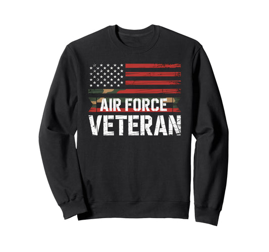 Air Force Veteran Us American Flag Sweatshirt - Custom Art Print Men Women - T-Shirt, Sweatshirt, Hoodie