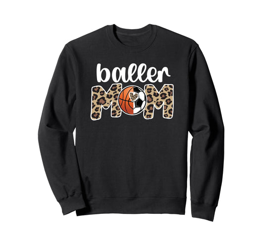 Baller Mom Proud Basketball Sweatshirt - Minimalist Print for Adults - T-Shirt, Sweatshirt, Hoodie