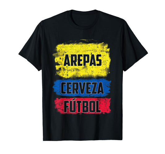Arepas Cerveza Futbol Colombian T-Shirt - Fun Novelty Design Men Women - T-Shirt, Sweatshirt, Hoodie