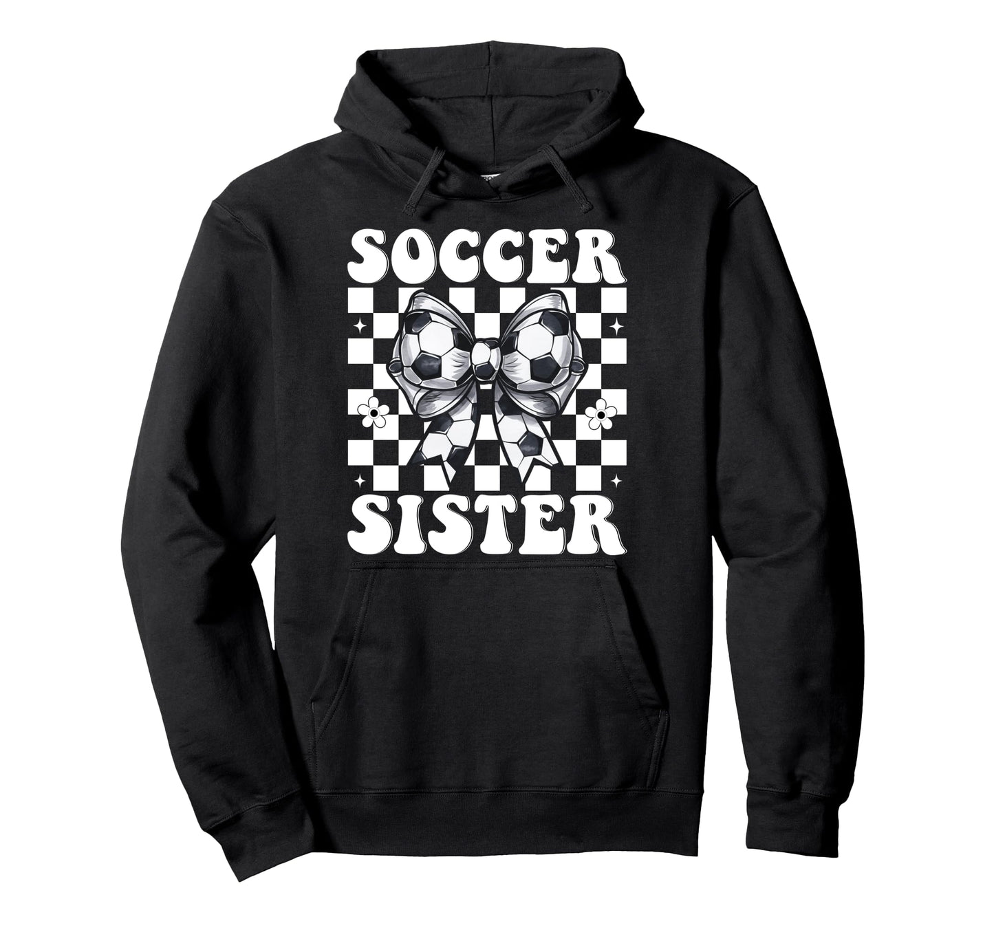 Soccer Sister Soccer Coquette Bow Hoodie - Aesthetic Graphic Men Women - T-Shirt, Sweatshirt, Hoodie