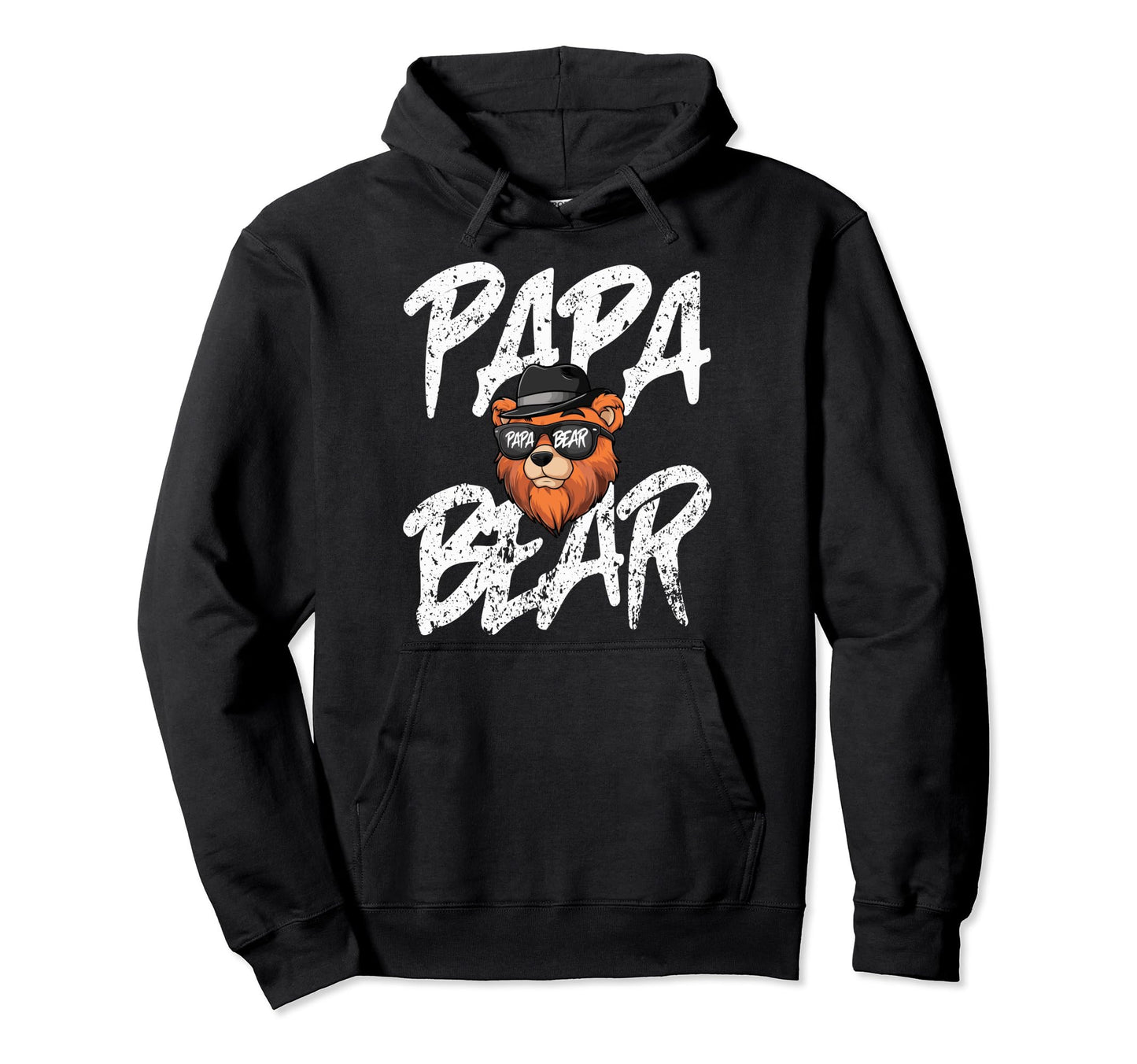 Papa Bear Face Wearing Sunglasses Hoodie - Fun Novelty Design for Adults - T-Shirt, Sweatshirt, Hoodie