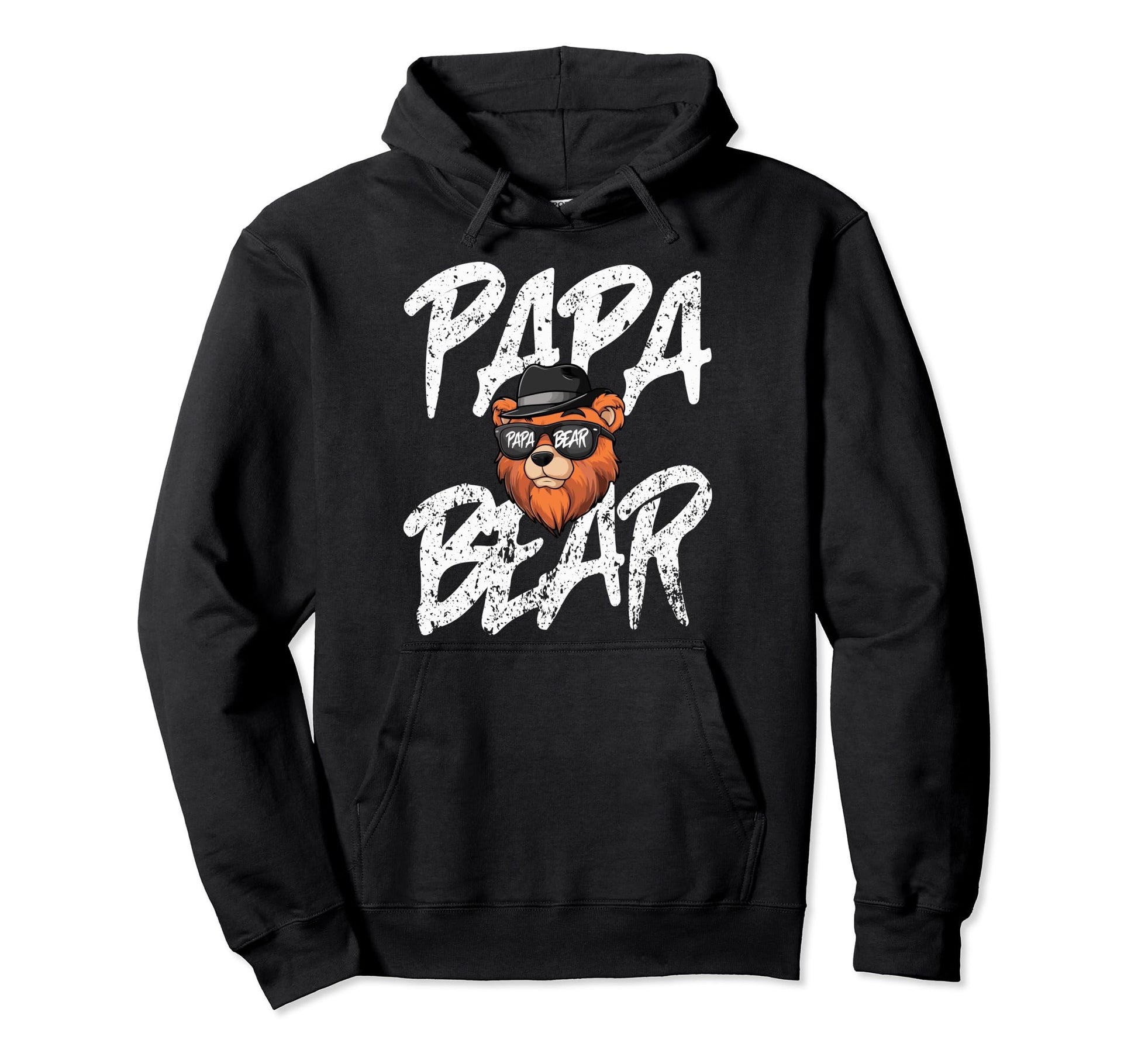 Papa Bear Face Wearing Sunglasses Hoodie - Fun Novelty Design for Adults - T-Shirt, Sweatshirt, Hoodie