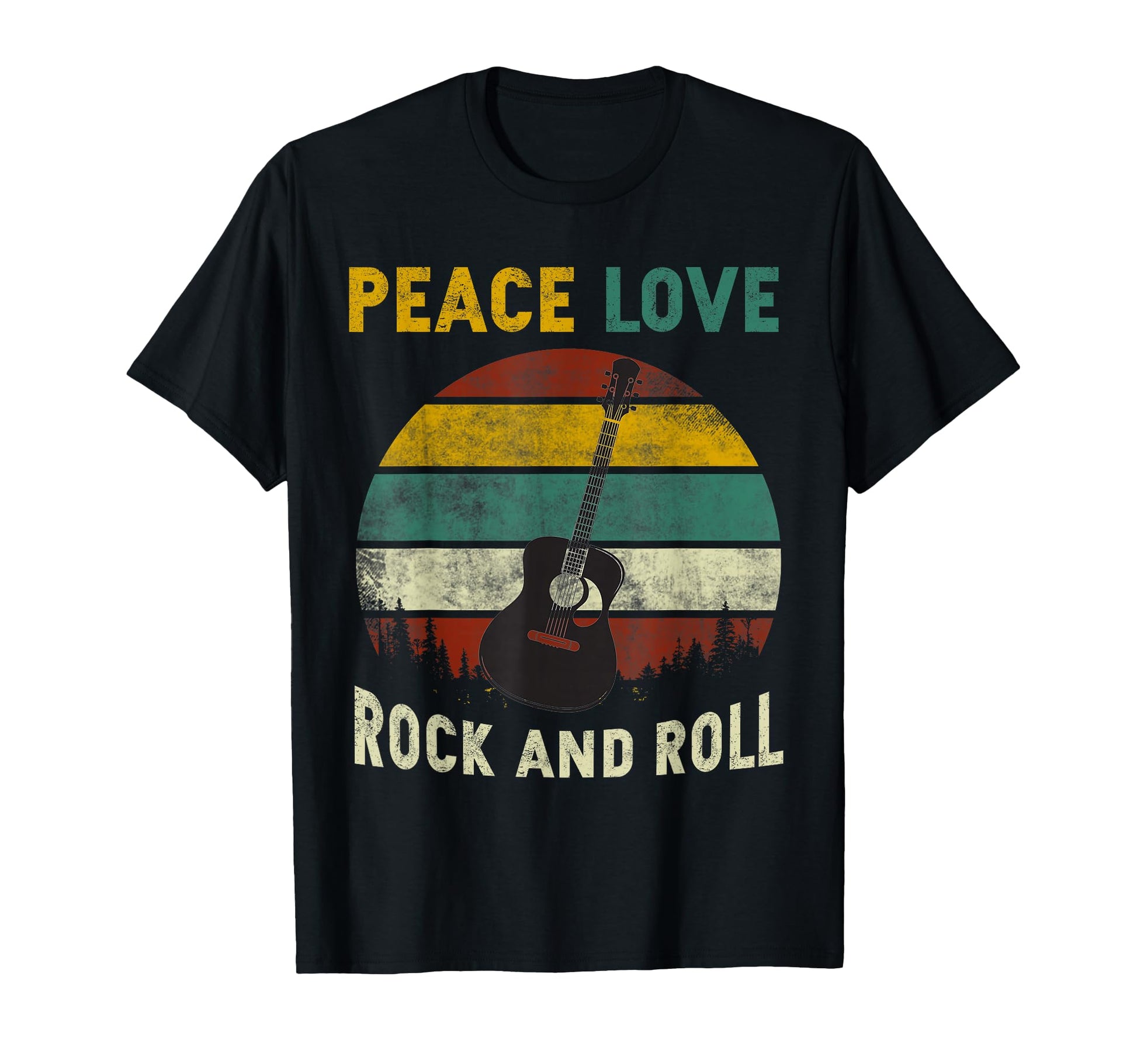 Peace Love Rock And Roll Guitar T-Shirt - Streetwear Style Men Women - T-Shirt, Sweatshirt, Hoodie