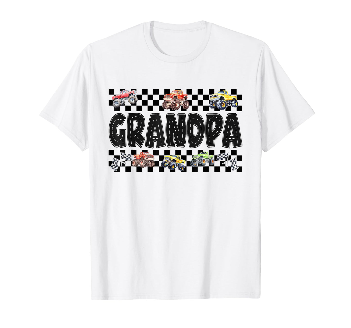 Grandpa Monster Truck Family Crew Birthday T-Shirt - Unique Graphic Unisex - T-Shirt, Sweatshirt, Hoodie