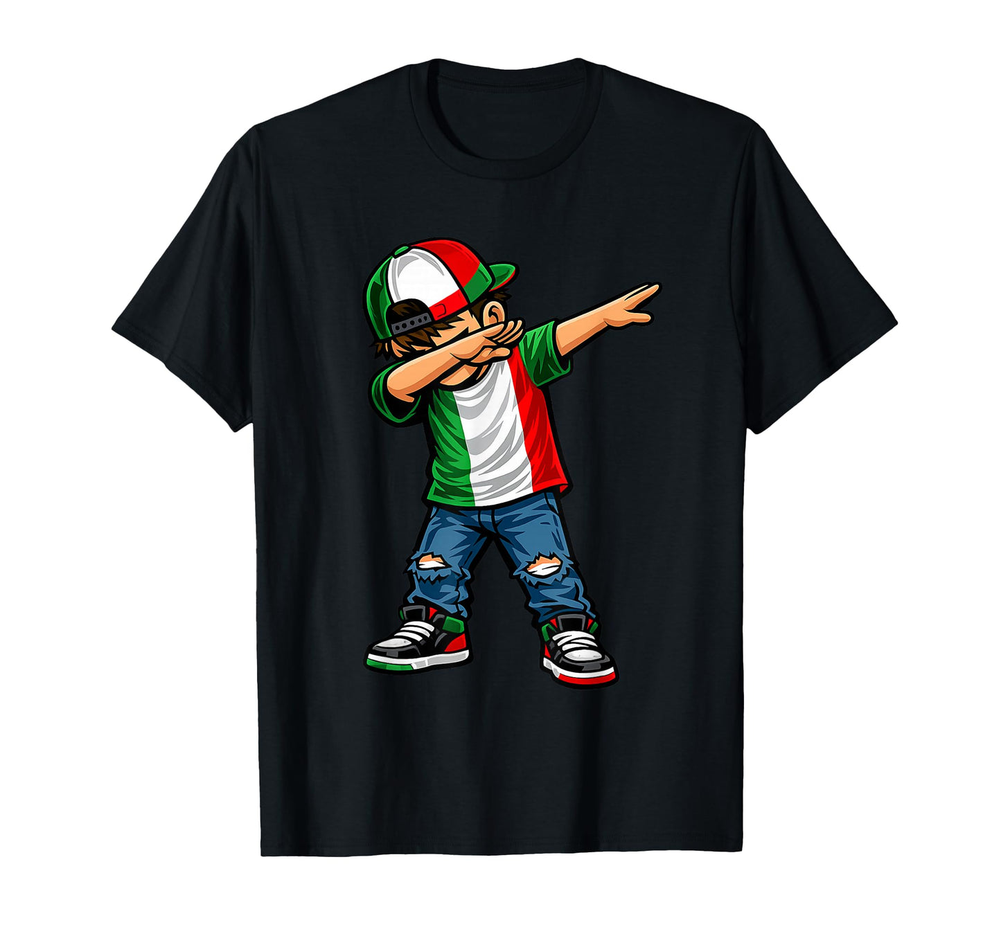 Dabbing Italian Italy Flag Soccer T-Shirt - Casual Everyday Wear Unisex - T-Shirt, Sweatshirt, Hoodie