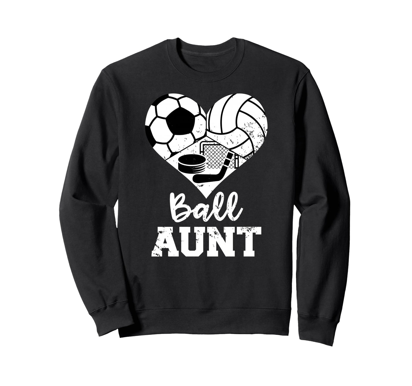 Ball Aunt Heart Funny Soccer Sweatshirt - Novelty Apparel for Adults - T-Shirt, Sweatshirt, Hoodie