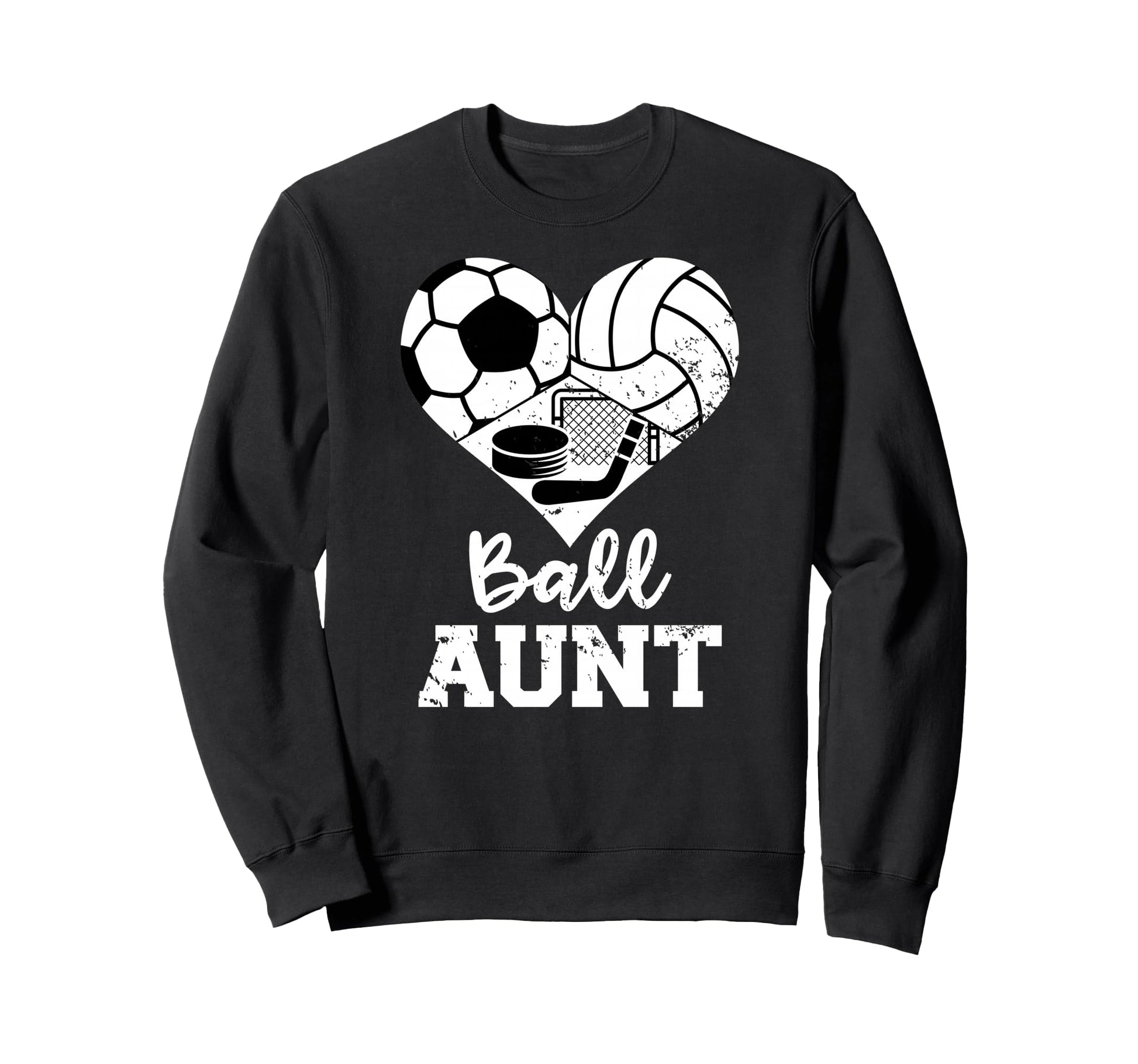 Ball Aunt Heart Funny Soccer Sweatshirt - Novelty Apparel for Adults - T-Shirt, Sweatshirt, Hoodie