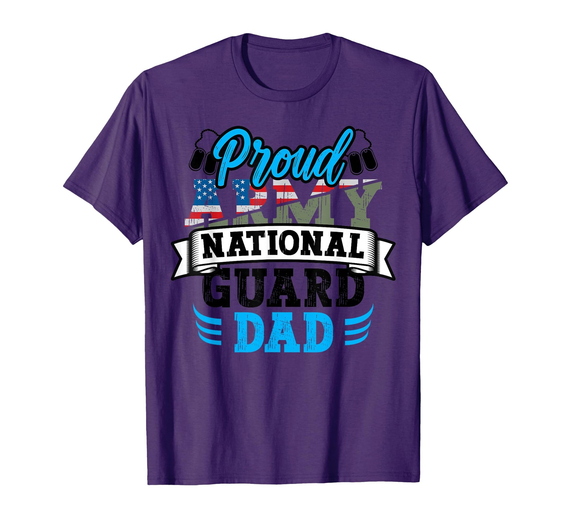 Proud Army National Guard Dad Dog Tag Us T-Shirt - Unique Graphic Unisex - T-Shirt, Sweatshirt, Hoodie
