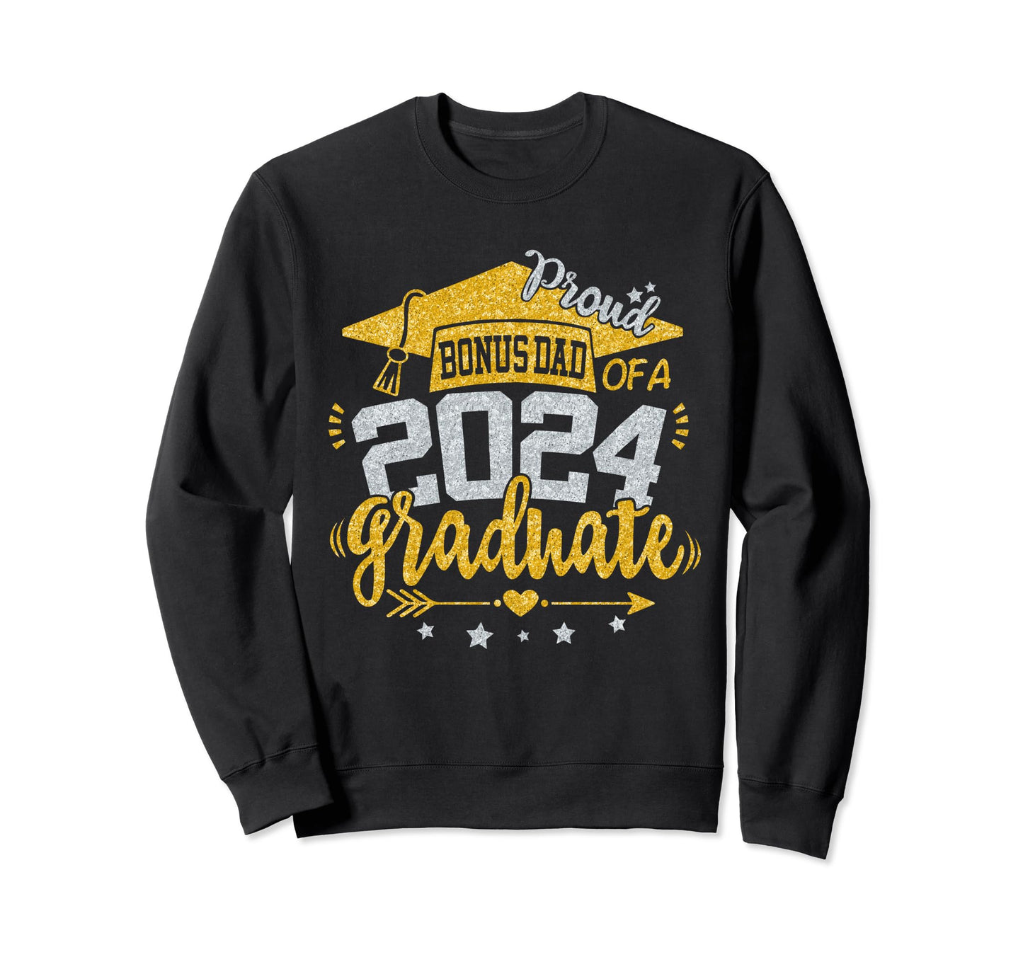 Senior 2024 Proud Bonus Dad Class Sweatshirt - Graphic Print Men Women - T-Shirt, Sweatshirt, Hoodie