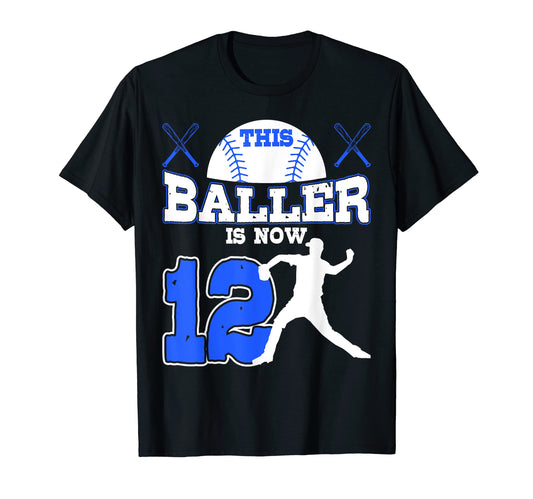 Baseball Player Baller 12Th Birthday T-Shirt - Streetwear Style Men Women - T-Shirt, Sweatshirt, Hoodie