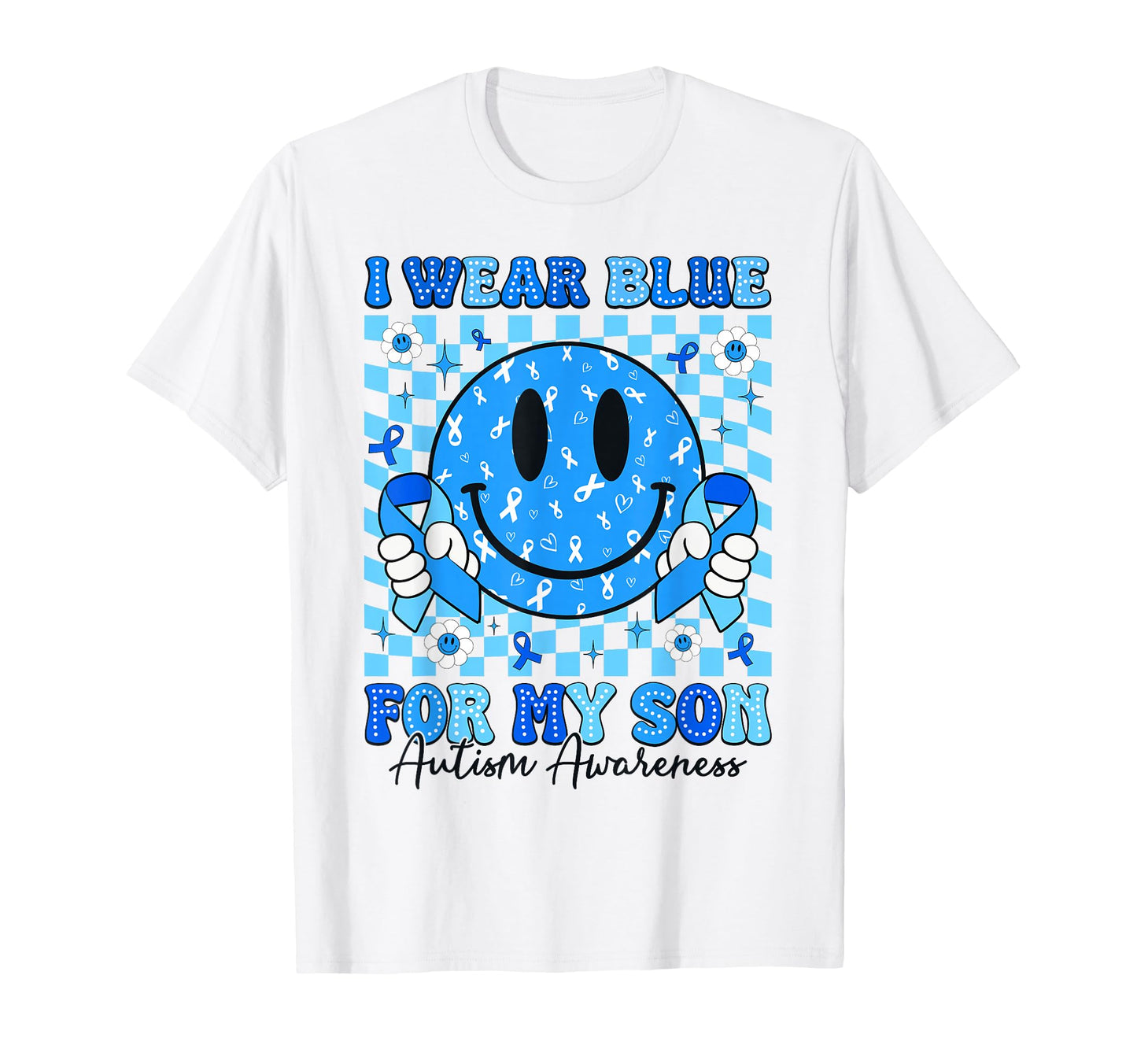 I Wear Blue My Son Autism Awareness T-Shirt - Minimalist Print for Adults - T-Shirt, Sweatshirt, Hoodie