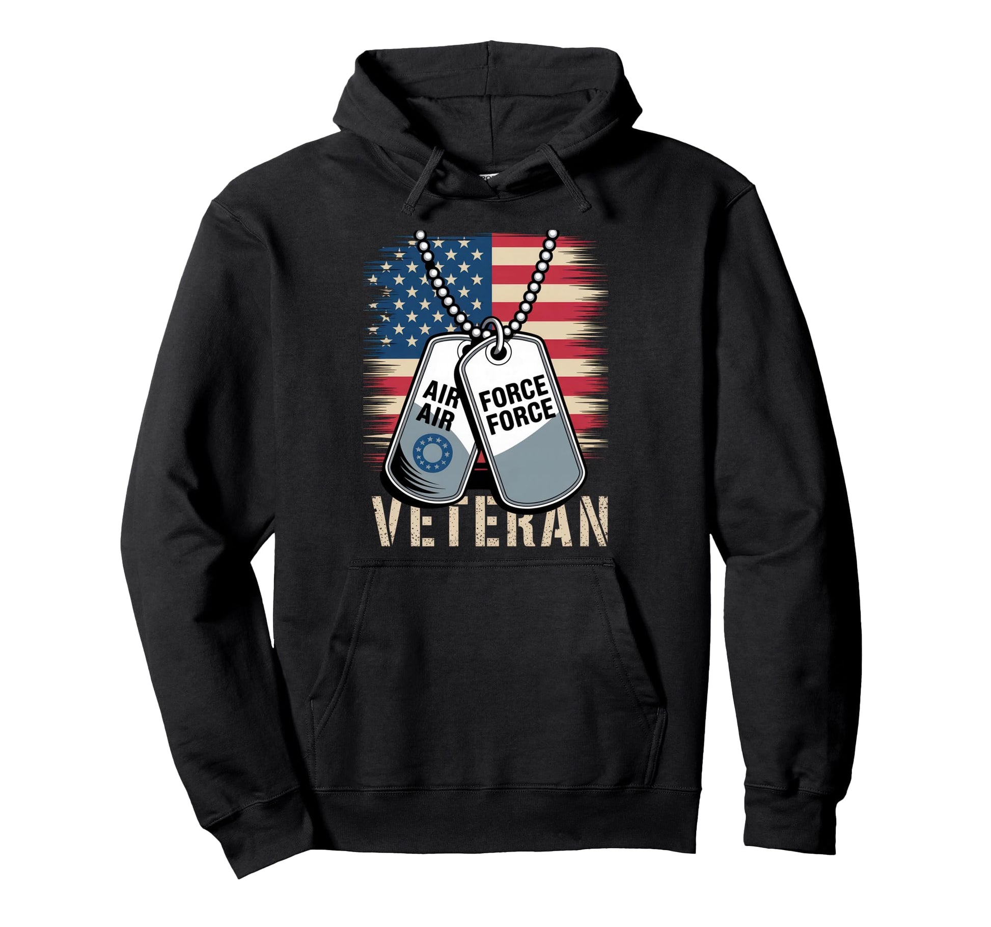 Air Force Veteran Us American Flag Dad Hoodie - Trendy Graphic Men Women - T-Shirt, Sweatshirt, Hoodie