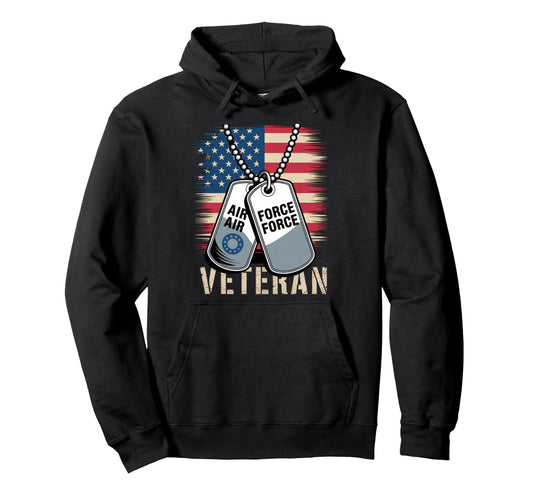 Air Force Veteran Us American Flag Dad Hoodie - Trendy Graphic Men Women - T-Shirt, Sweatshirt, Hoodie