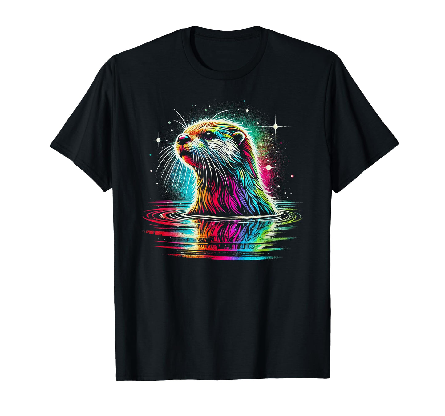 Colorful Otter Otter River Sea T-Shirt - Novelty Apparel for Adults - T-Shirt, Sweatshirt, Hoodie