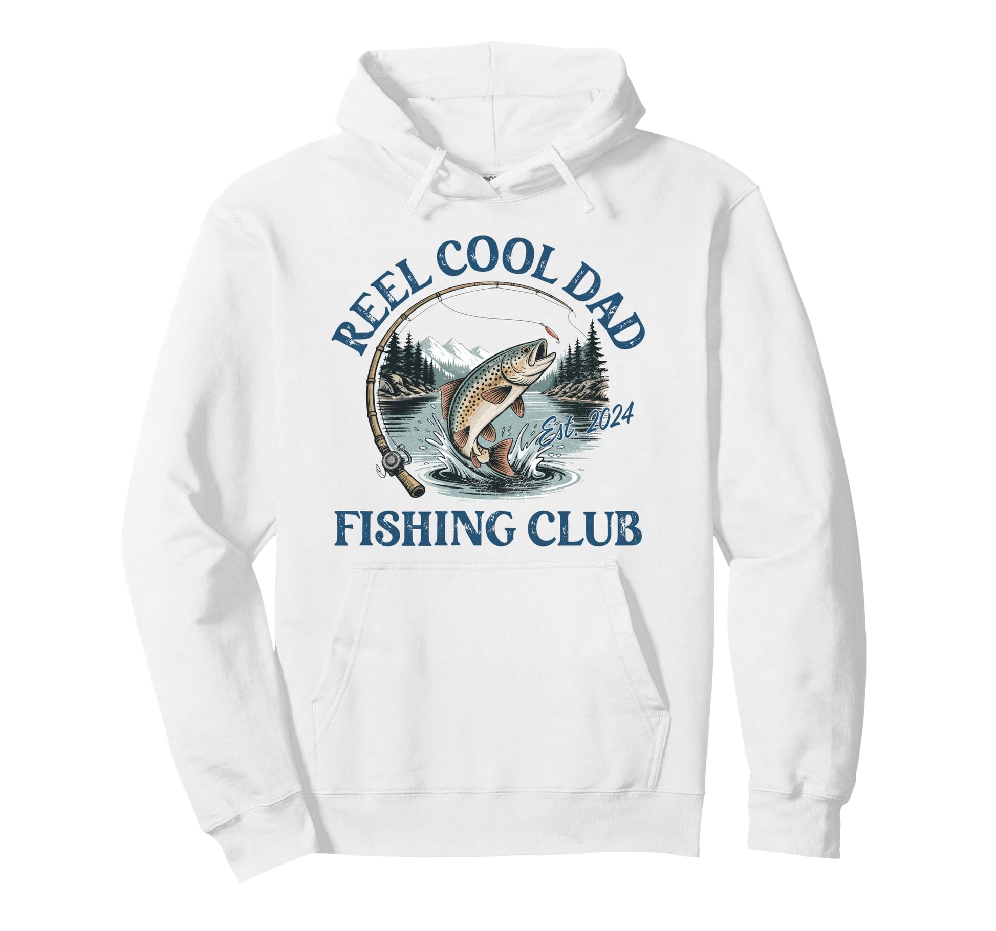 Reel Dad Fishing Club Est 2024 Hoodie - Aesthetic Graphic for Adults - T-Shirt, Sweatshirt, Hoodie